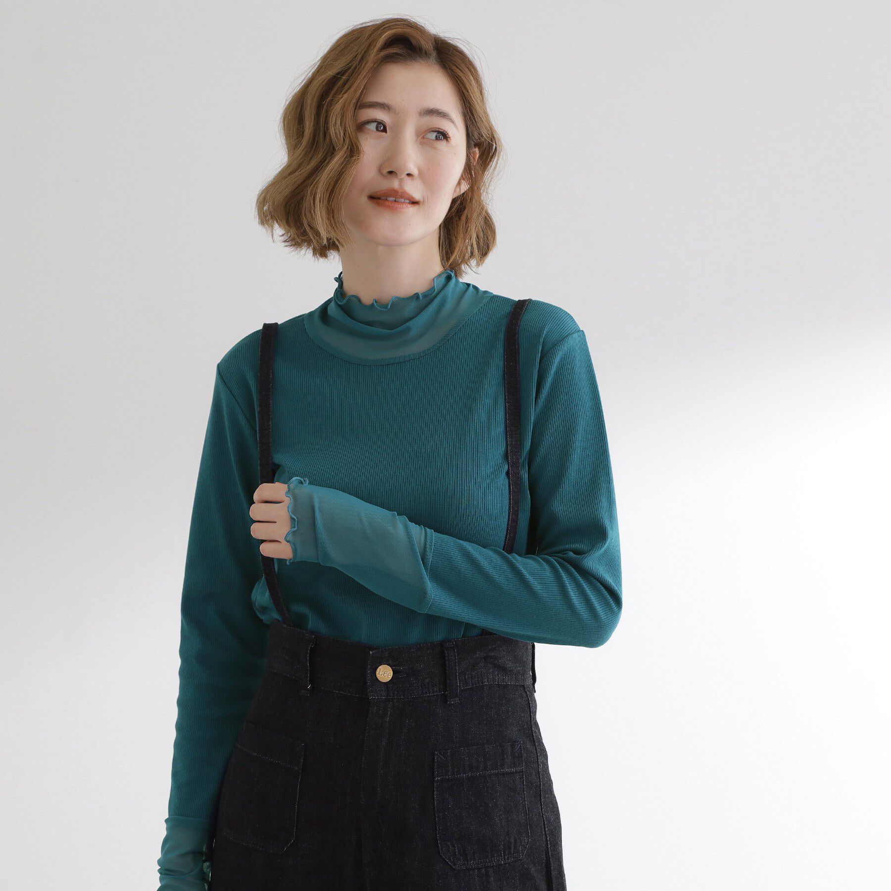 grove「シアー切替ハイネックプルオーバー」|Tシャツ・カットソー|