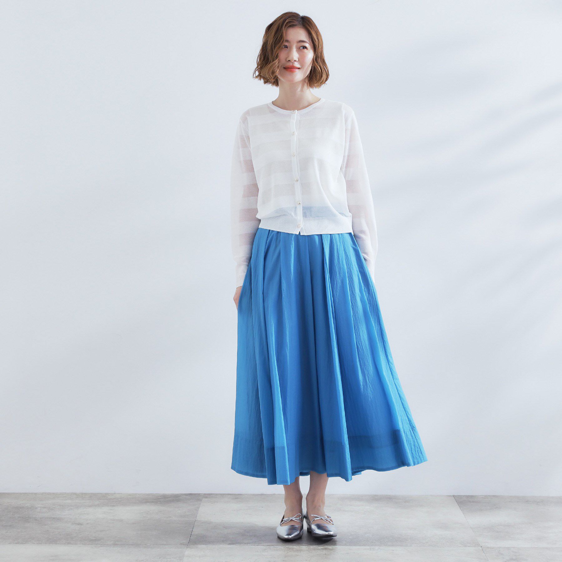 grove「シアーボーダーカーディガン」|カーディガン|