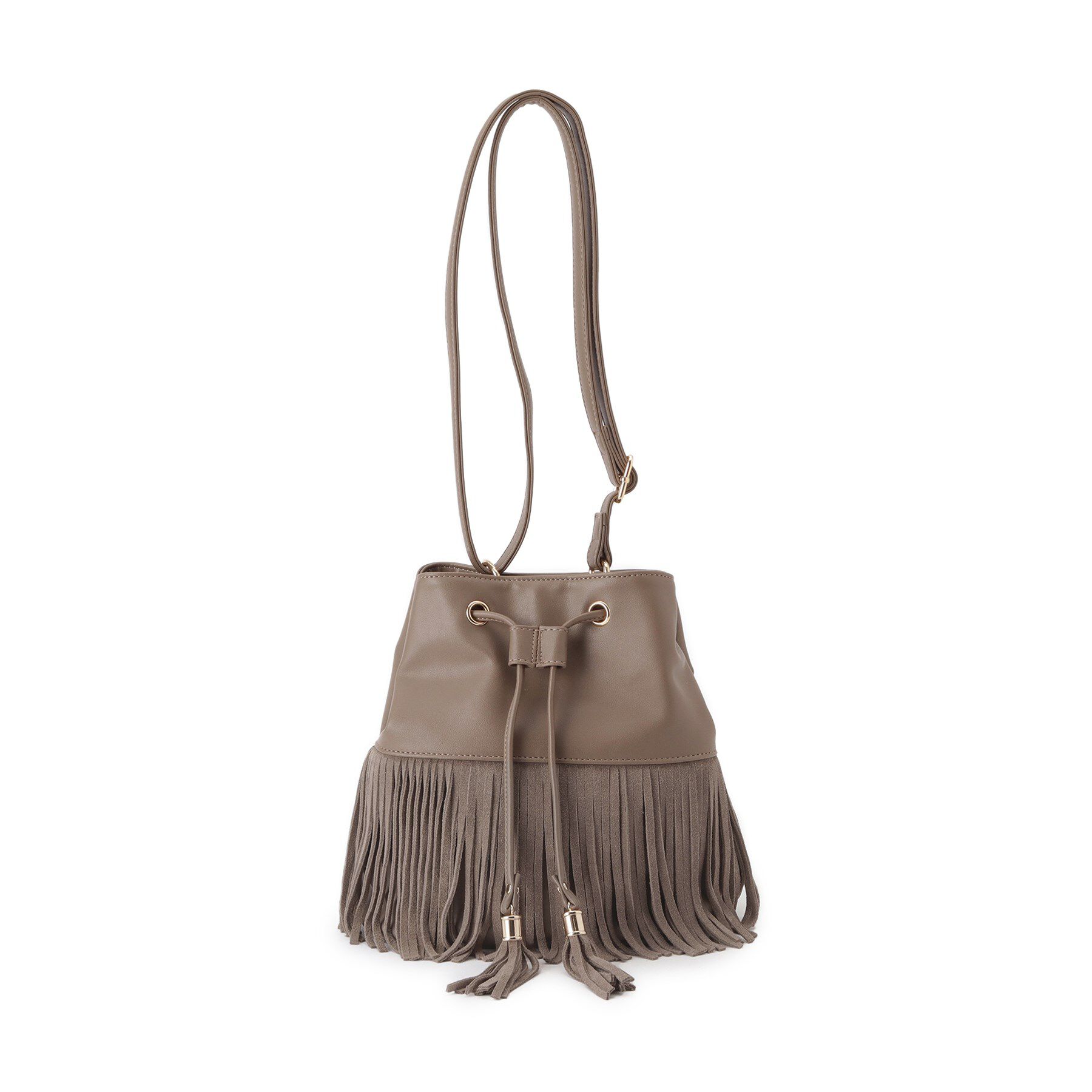 grove「スエードフリンジ巾着ショルダーバッグ」|ショルダー・メッセンジャー|