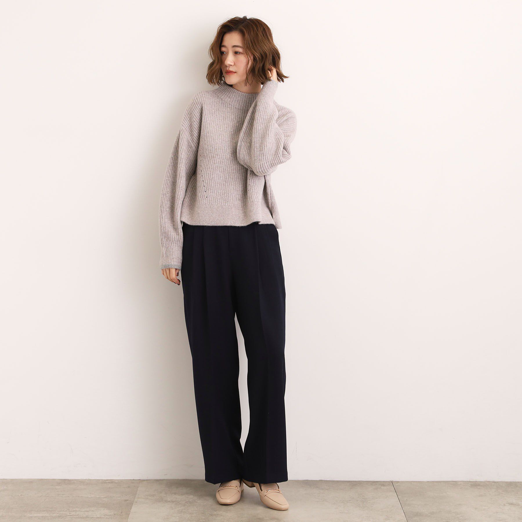 grove「【洗える】ふんわりウール混ボトルネックニット」|ニット・セーター|