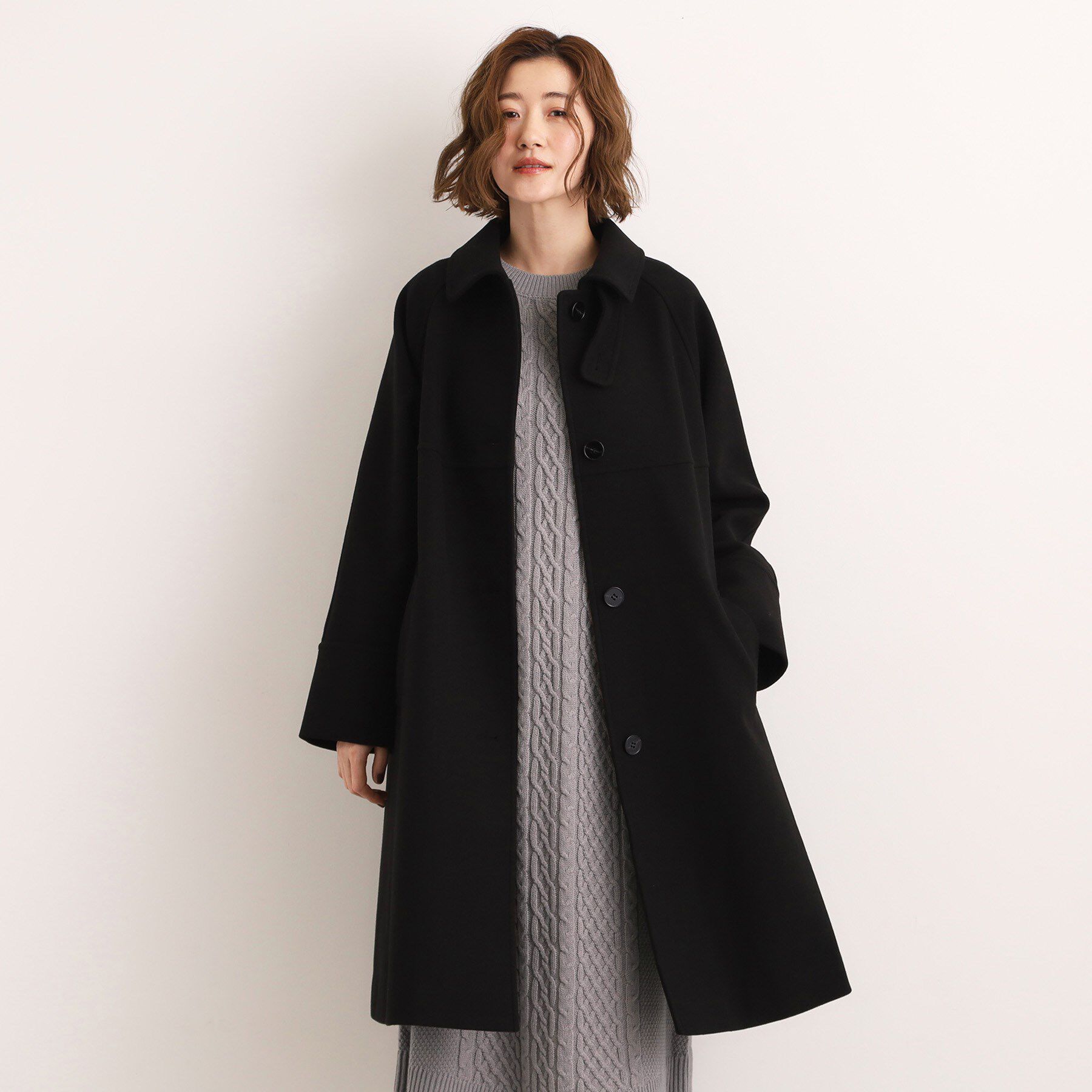 grove「クラシカルな佇まい 大人のステンカラーロングコート」|ステンカラーコート|