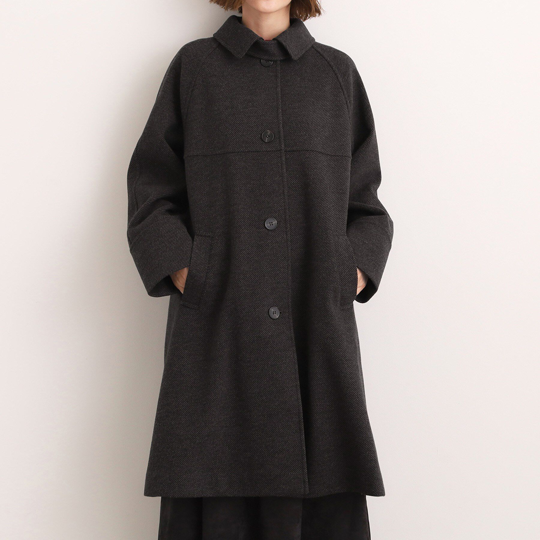 grove「クラシカルな佇まい 大人のステンカラーロングコート」|ステンカラーコート|