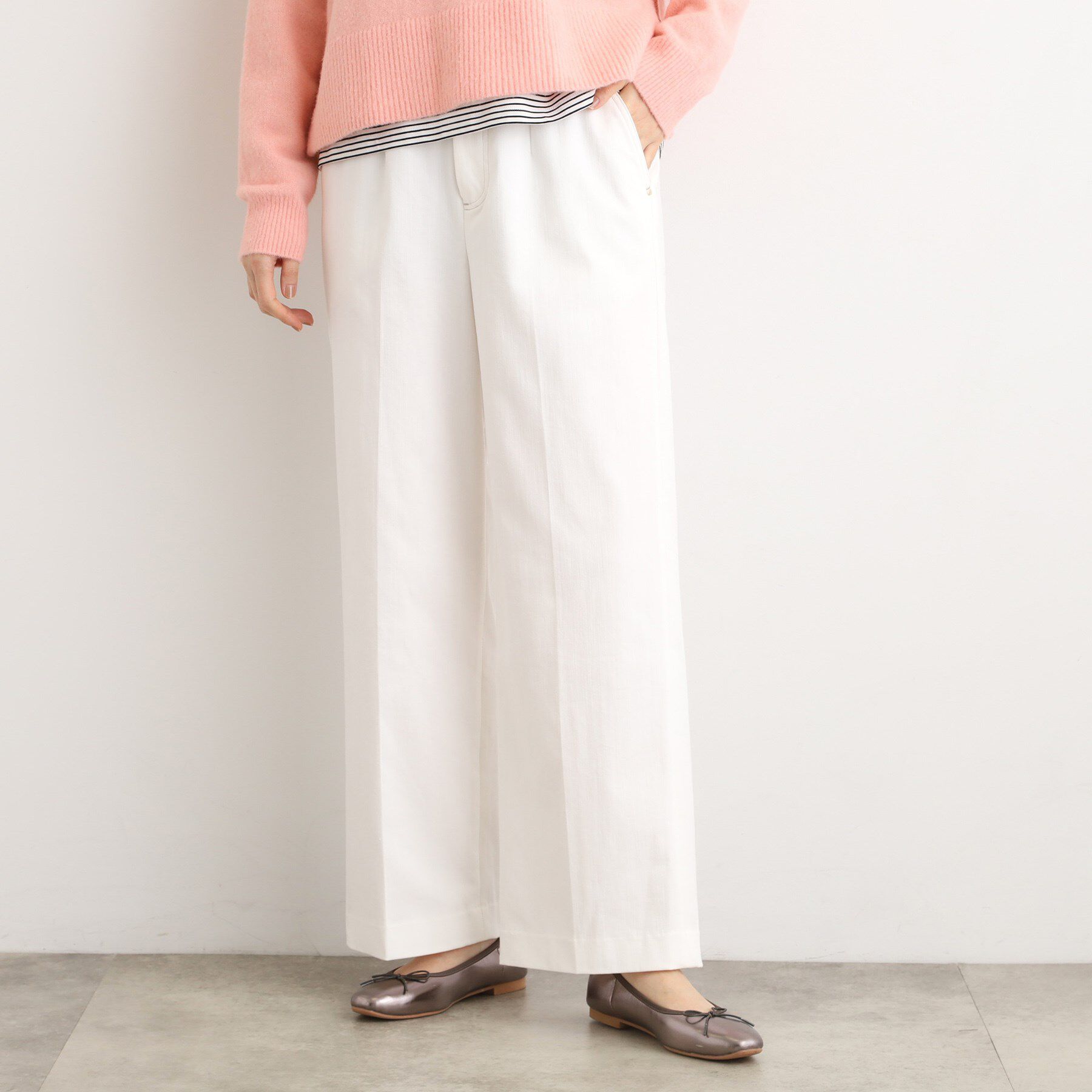 grove「【あったか裏起毛】デニムライクストレートワイドパンツ」|その他|オフ(003)