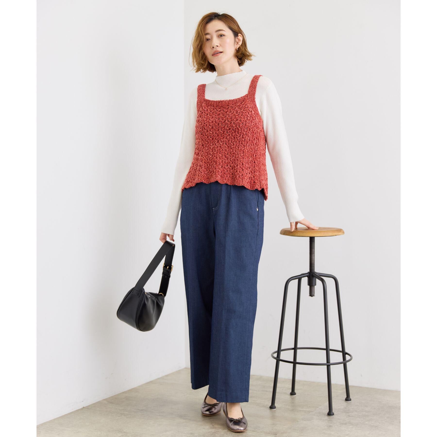 grove「【あったか裏起毛】デニムライクストレートワイドパンツ」|その他|