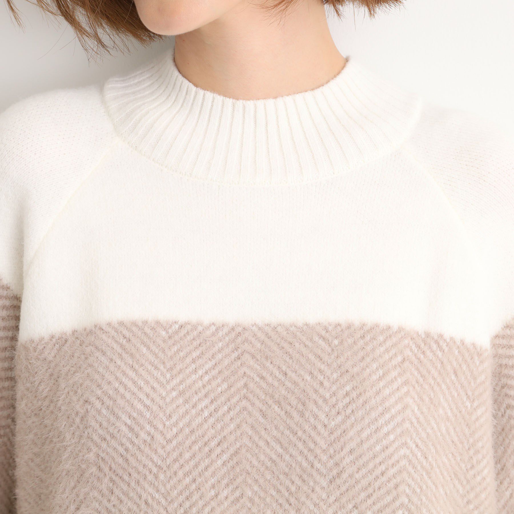 grove「ヘリンボーンジャカードチュニック」|ニット・セーター|