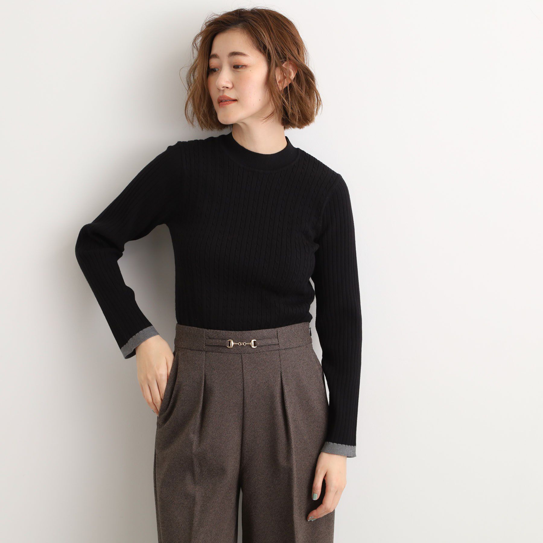 grove「袖口配色リブニット」|ニット・セーター|