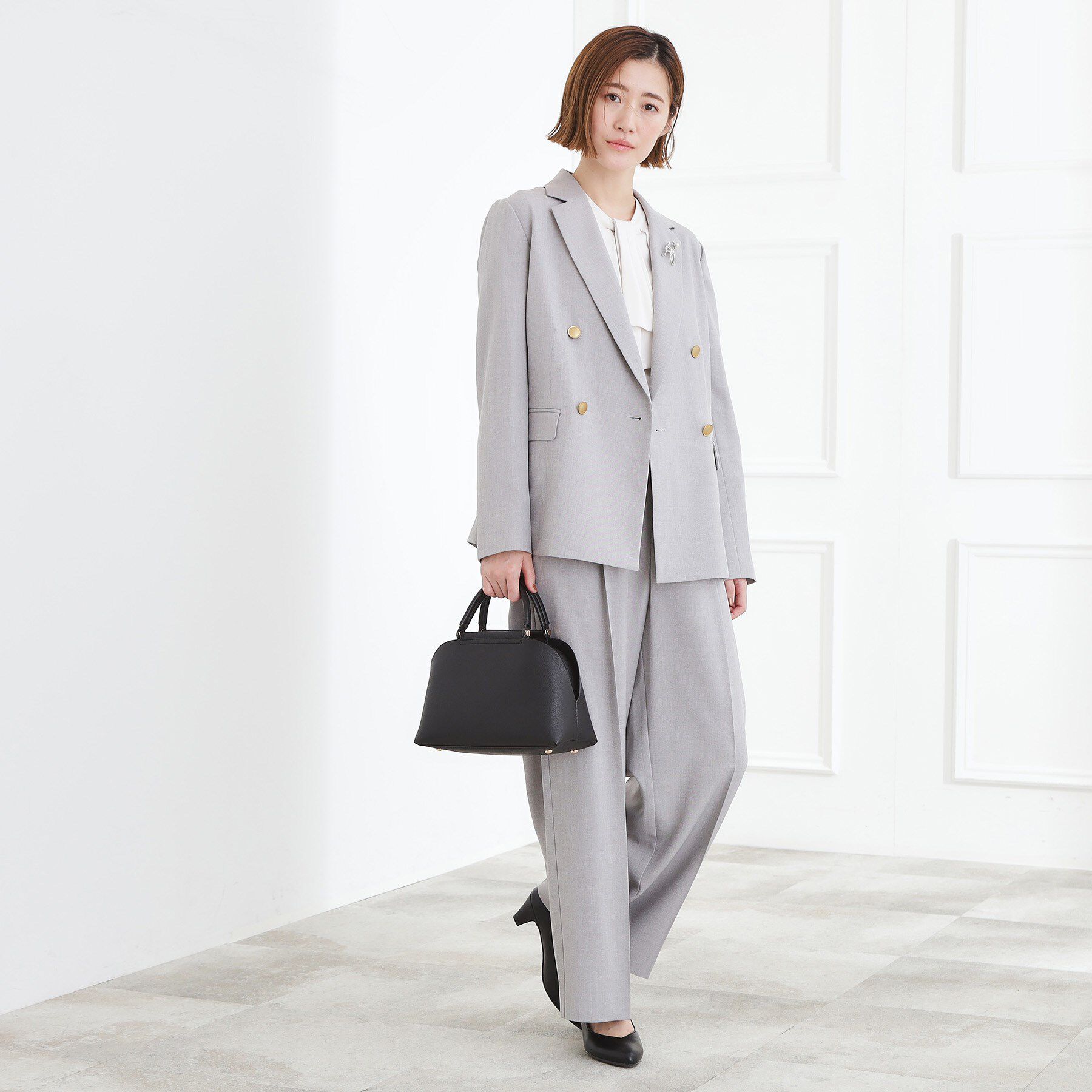 grove「【ハレの日にもデイリーにも】バーハンドルラウンド2WAYトート」|ハンドバッグ|