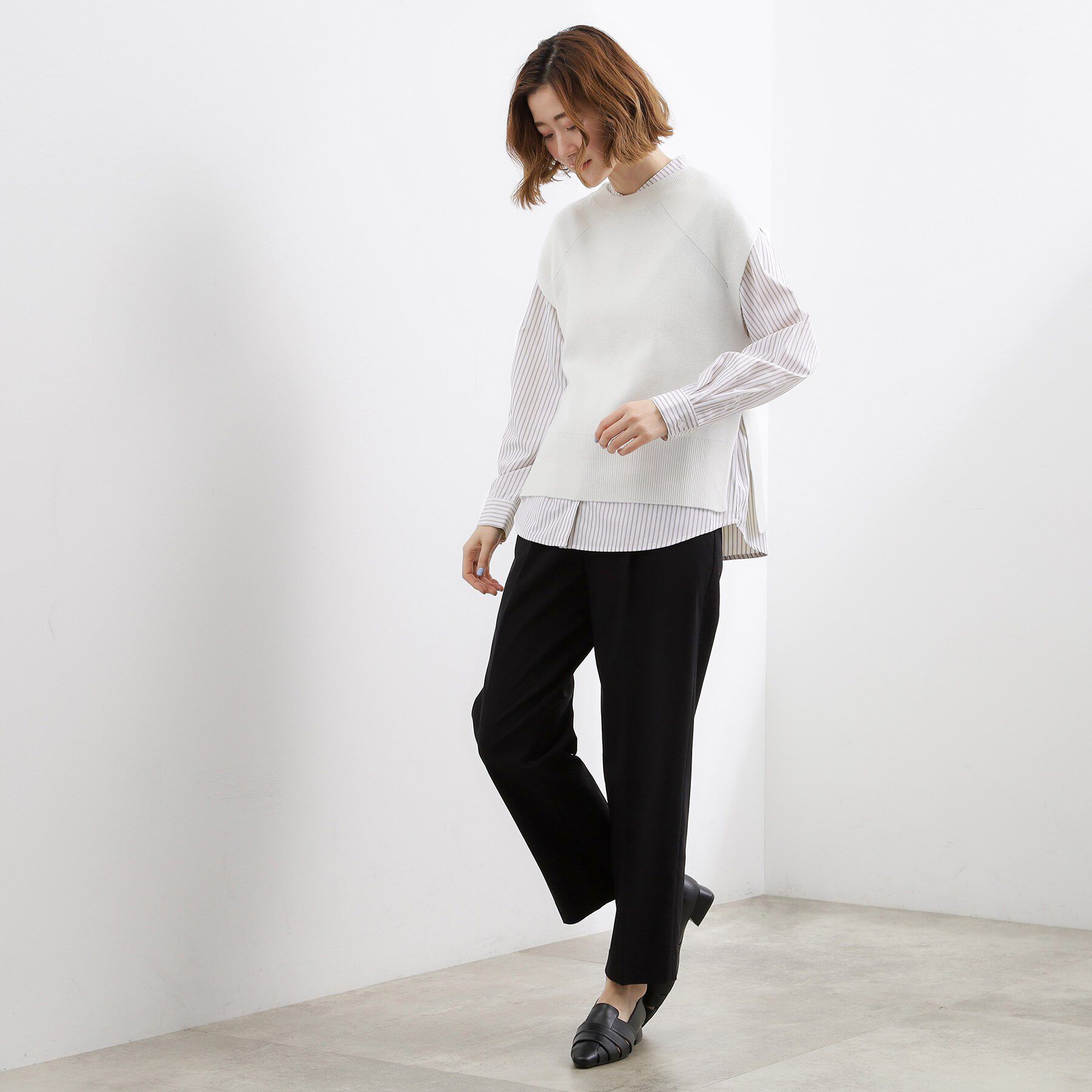 grove「【2点SET】一枚でコーデが決まる！ニットベスト&times;シャツSET」|シャツ・ブラウス|