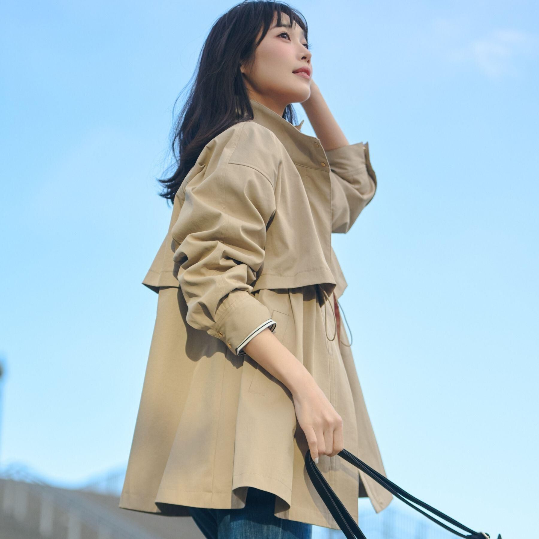 grove「【撥水／シルエット2WAY】羽織るだけでサマになる、スタンドネックテントラインコート」|その他|