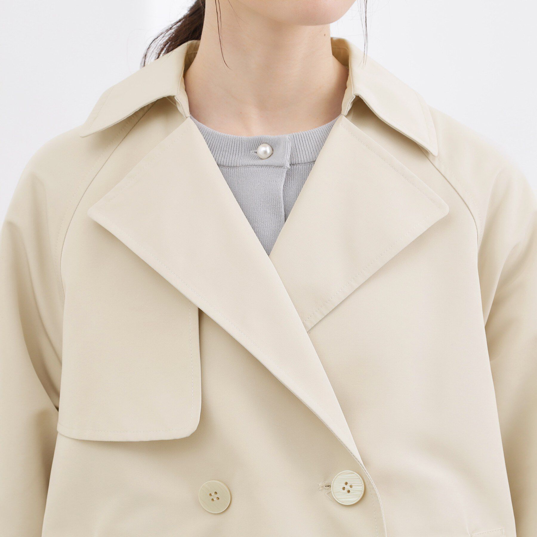 grove「【撥水／シルエット2WAY】軽やかミドルトレンチコート」|トレンチコート|