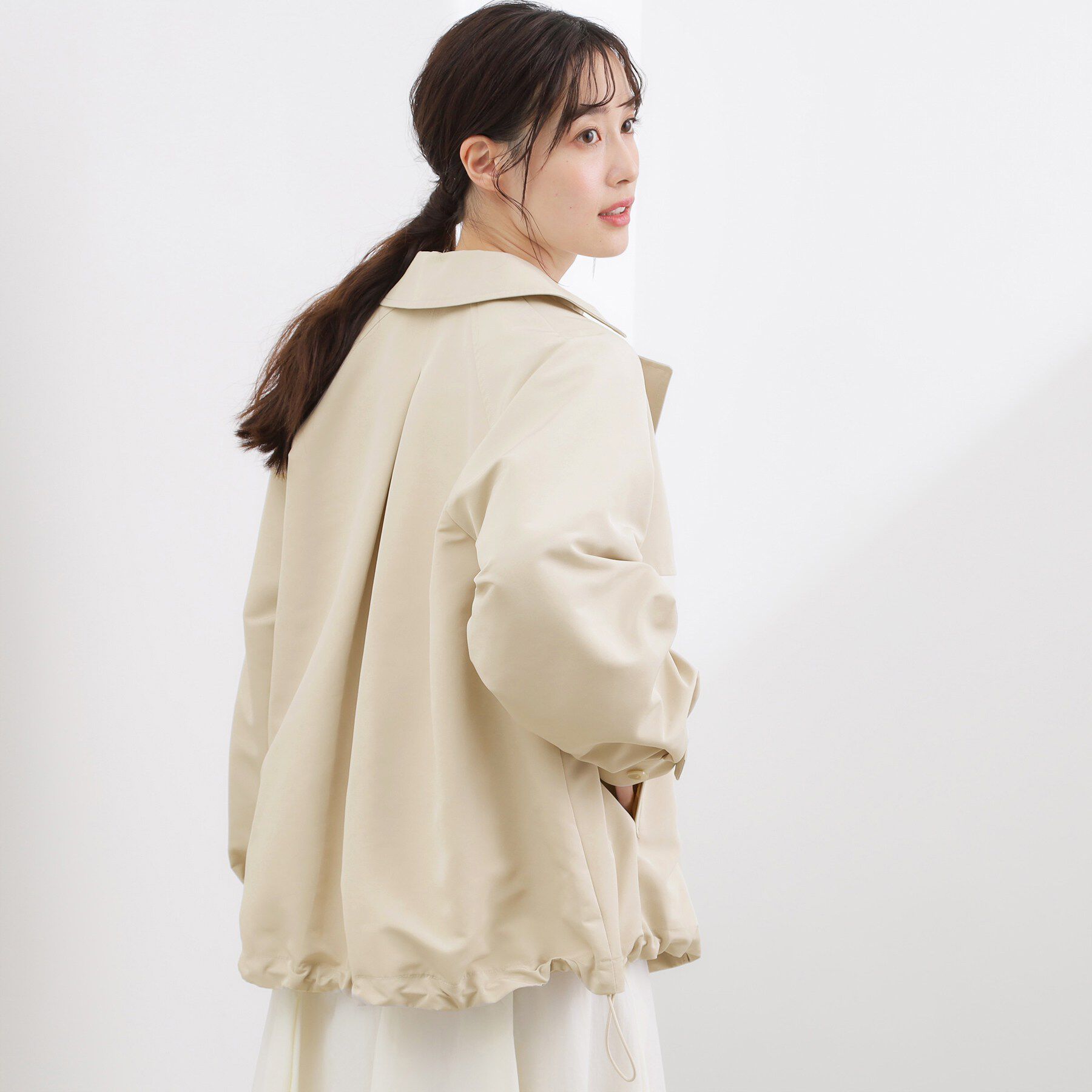 grove「【撥水／シルエット2WAY】軽やかミドルトレンチコート」|トレンチコート|