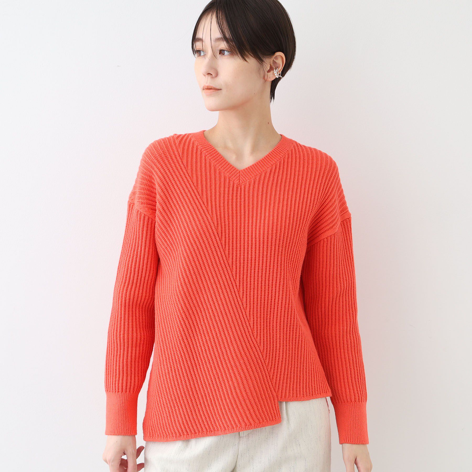 INDIVI「【洗える／コットン混】アシメデザインニット」|ニット・セーター|