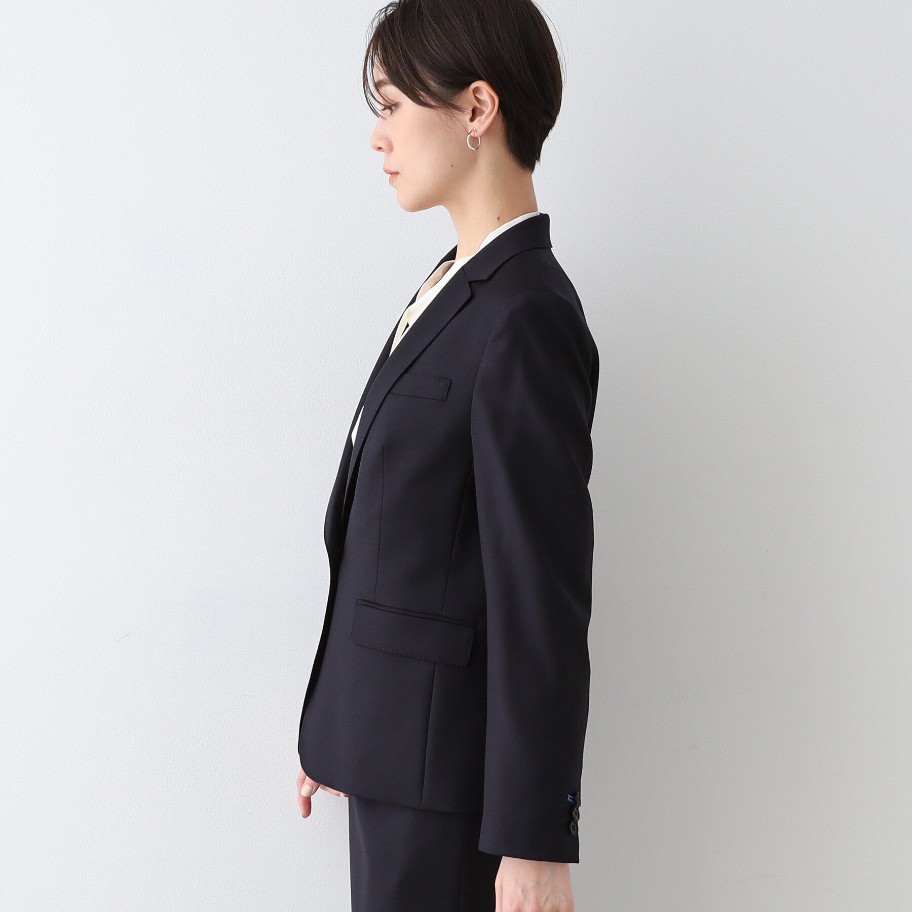 INDIVI「【日本製／インポート素材】ウールストレッチ テーラードカラージャケット」|スーツ|