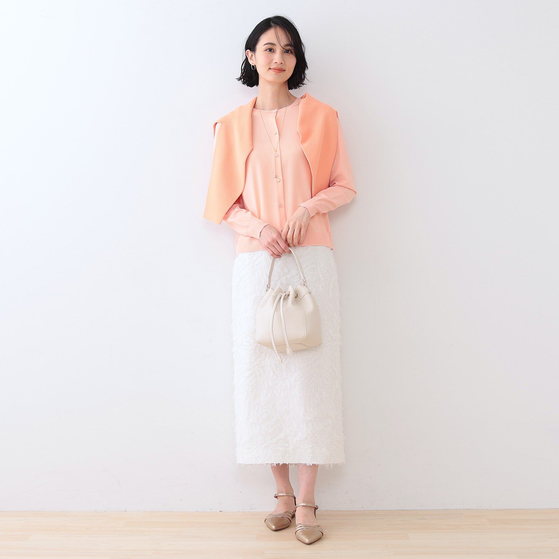 INDIVI「【洗える】ブラウスコンビ ニットカーディガン」|カーディガン|