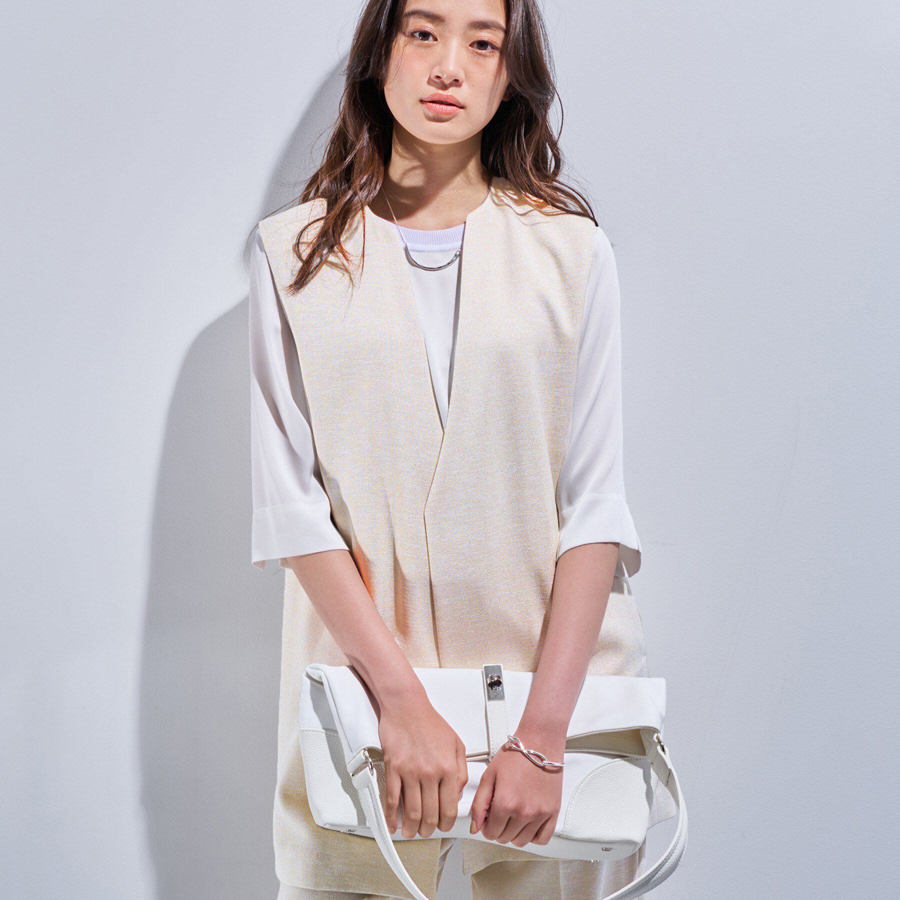 INDIVI「【こなれSETUP】リネンライクジレジャケット」|ベスト・ジレ|