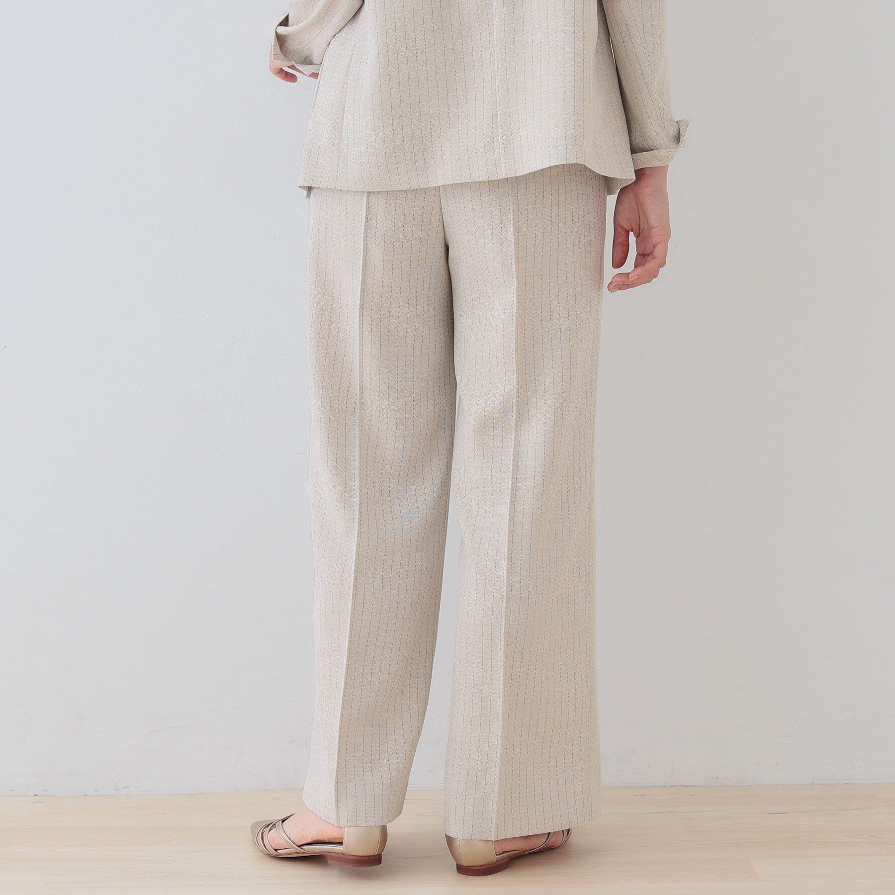 INDIVI「【こなれSETUP】リネンライクワイドパンツ」|その他|
