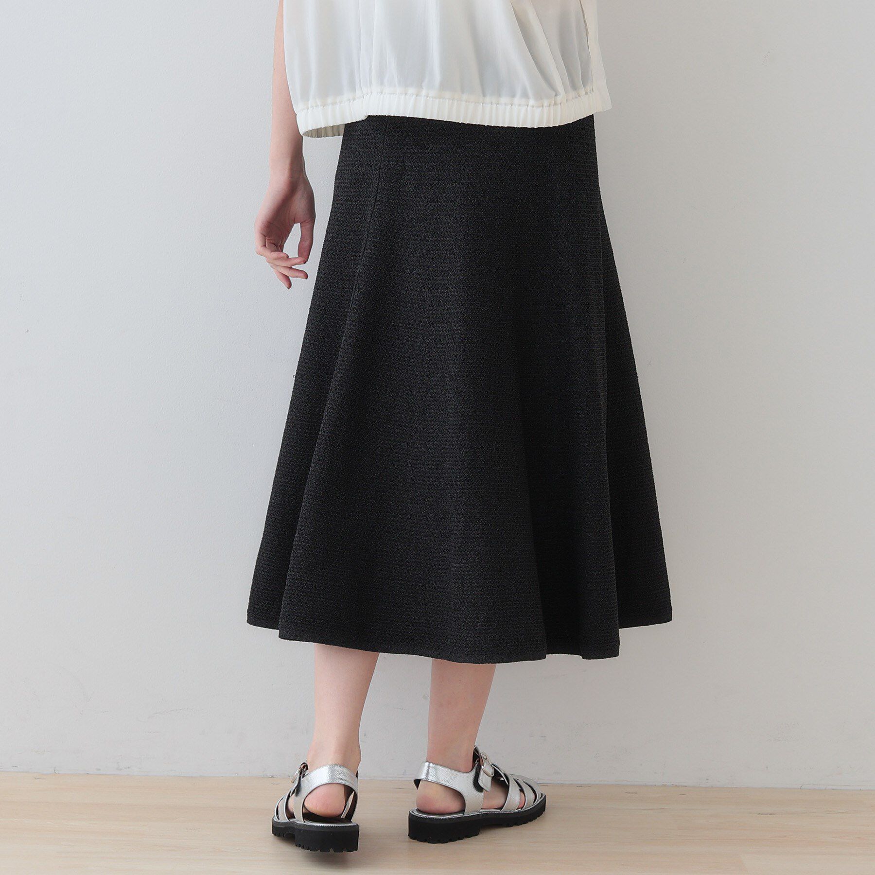 INDIVI「【洗える／和紙混素材／SETUP可能】フレアスカート」|スカート|