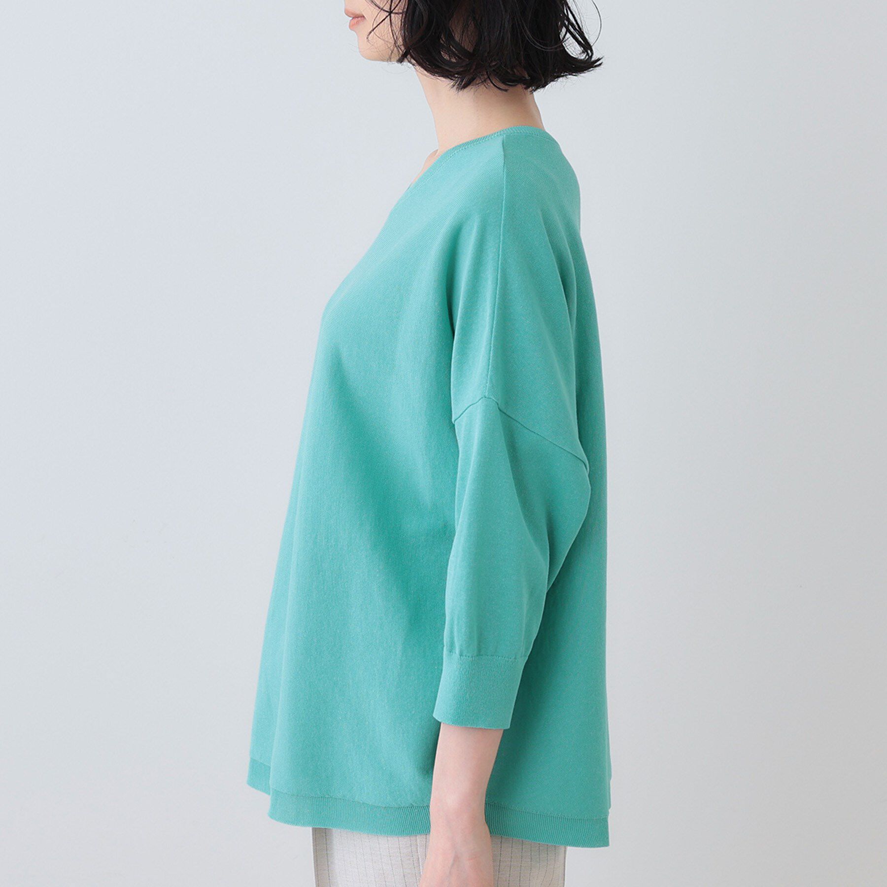 INDIVI「【洗える】コットンリネン ドルマンニット」|ニット・セーター|