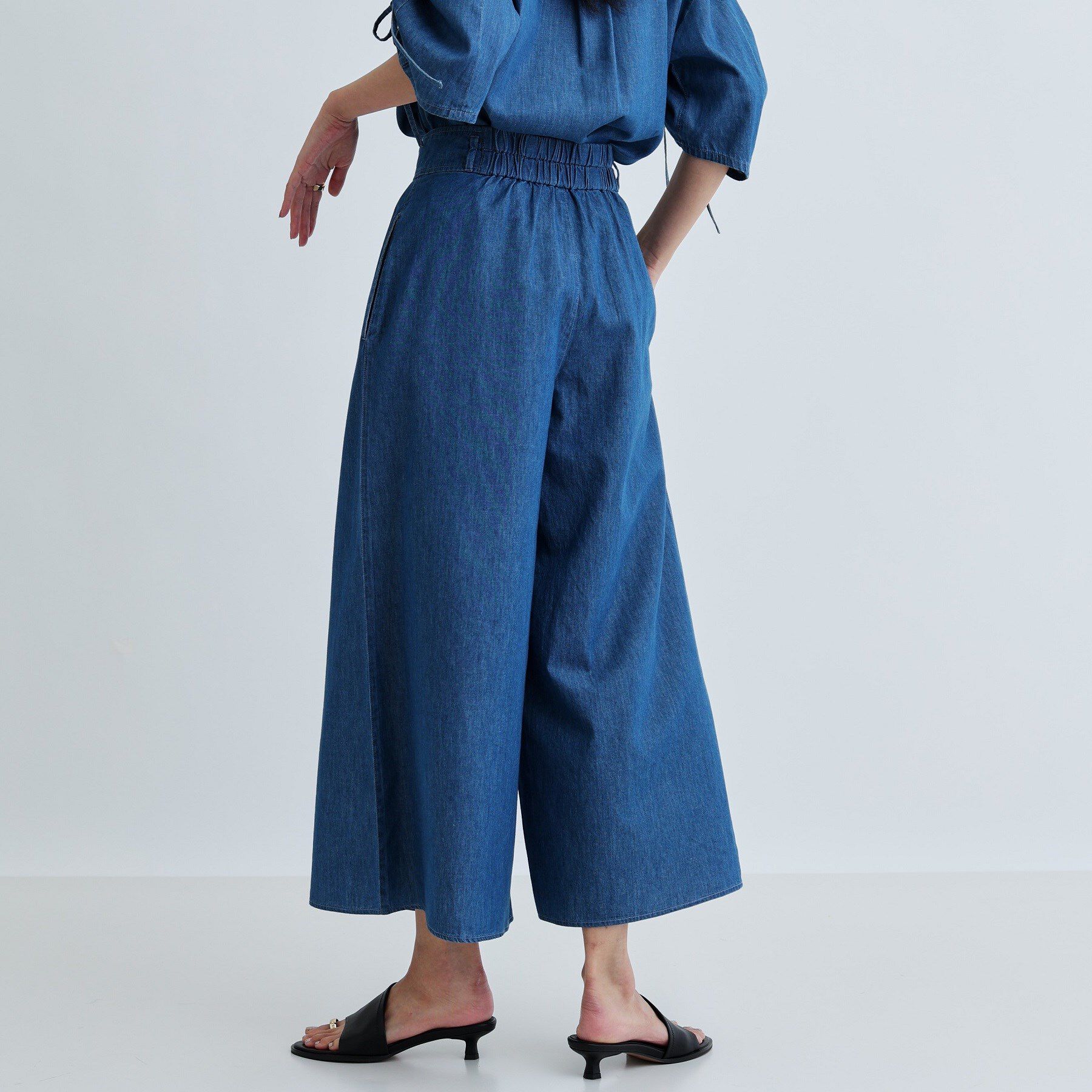 GALLEST「【セットアップ可能】ダンガリータックフレアパンツ」|その他|