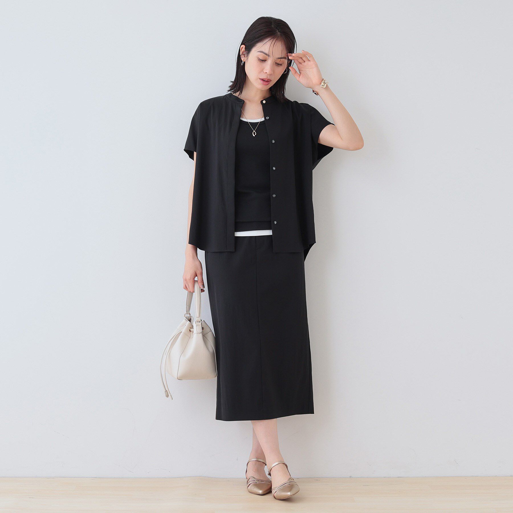 INDIVI「【洗える／SETUP可能／UVケア】ストレートラインスカート」|スカート|