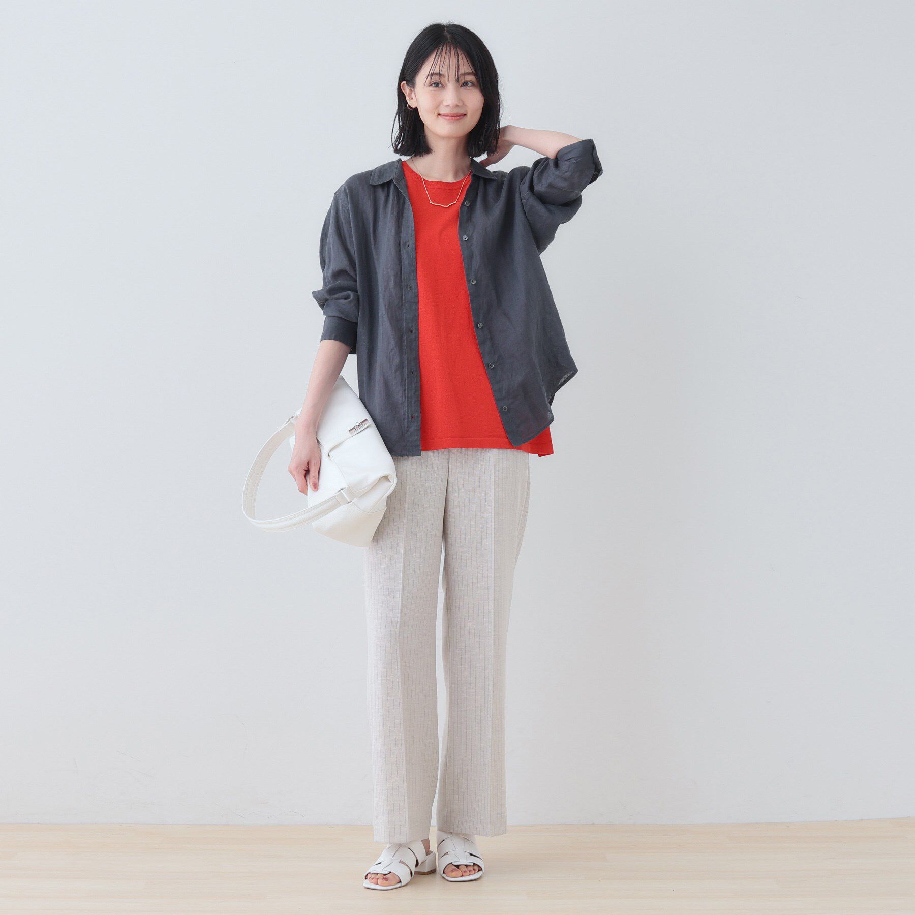 INDIVI「【洗える】切り替えノースリーブニット」|ニット・セーター|