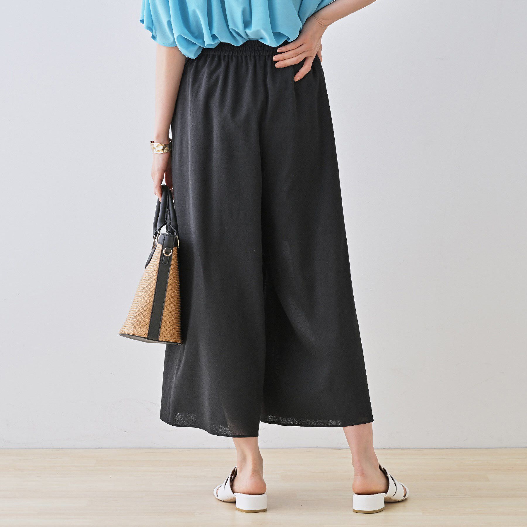 INDIVI「【洗える／清涼感◎】ワイドフレアパンツ／スカーチョ」|その他|