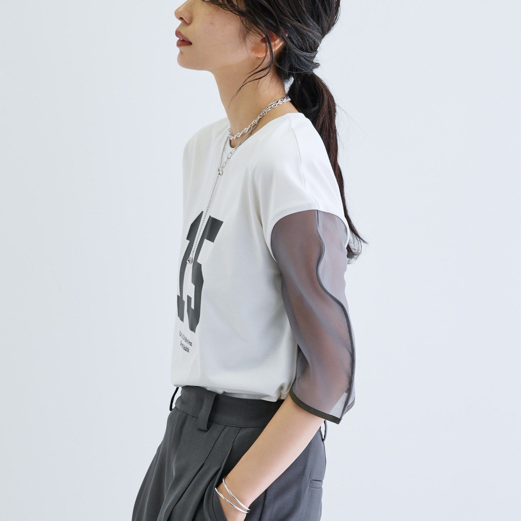 GALLEST「シアースリーブプリントTシャツ」|Tシャツ・カットソー|