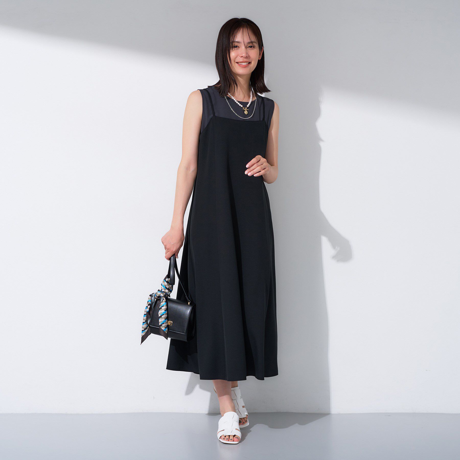 INDIVI「【インナーとしても活躍！／SETUP可能】ジョーゼット ノースリーブトップス」|Tシャツ・カットソー|