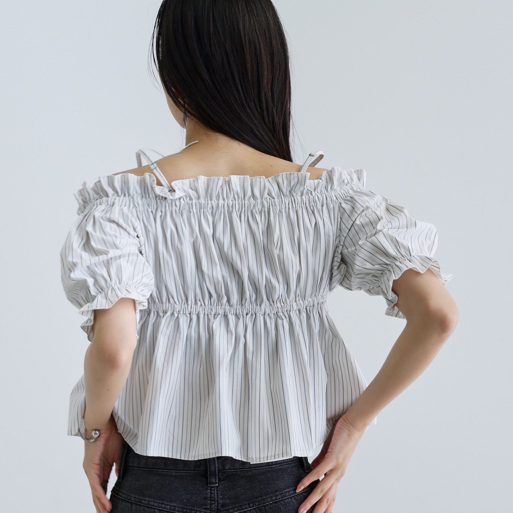 GALLEST「【一部店舗限定】オフショルシャーリングブラウス」|シャツ・ブラウス|