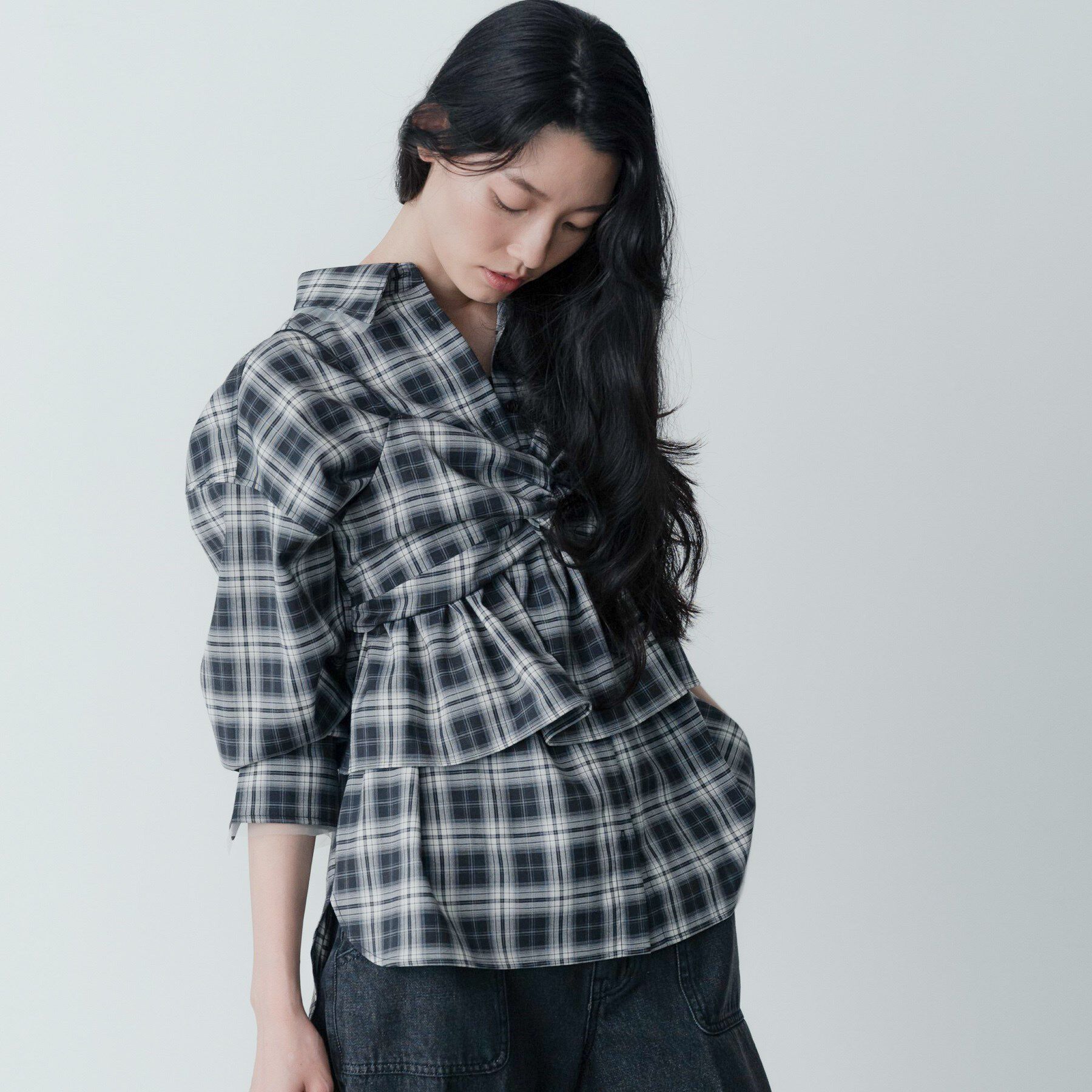 GALLEST「オンブレチェックビスチェ」|キャミソール|