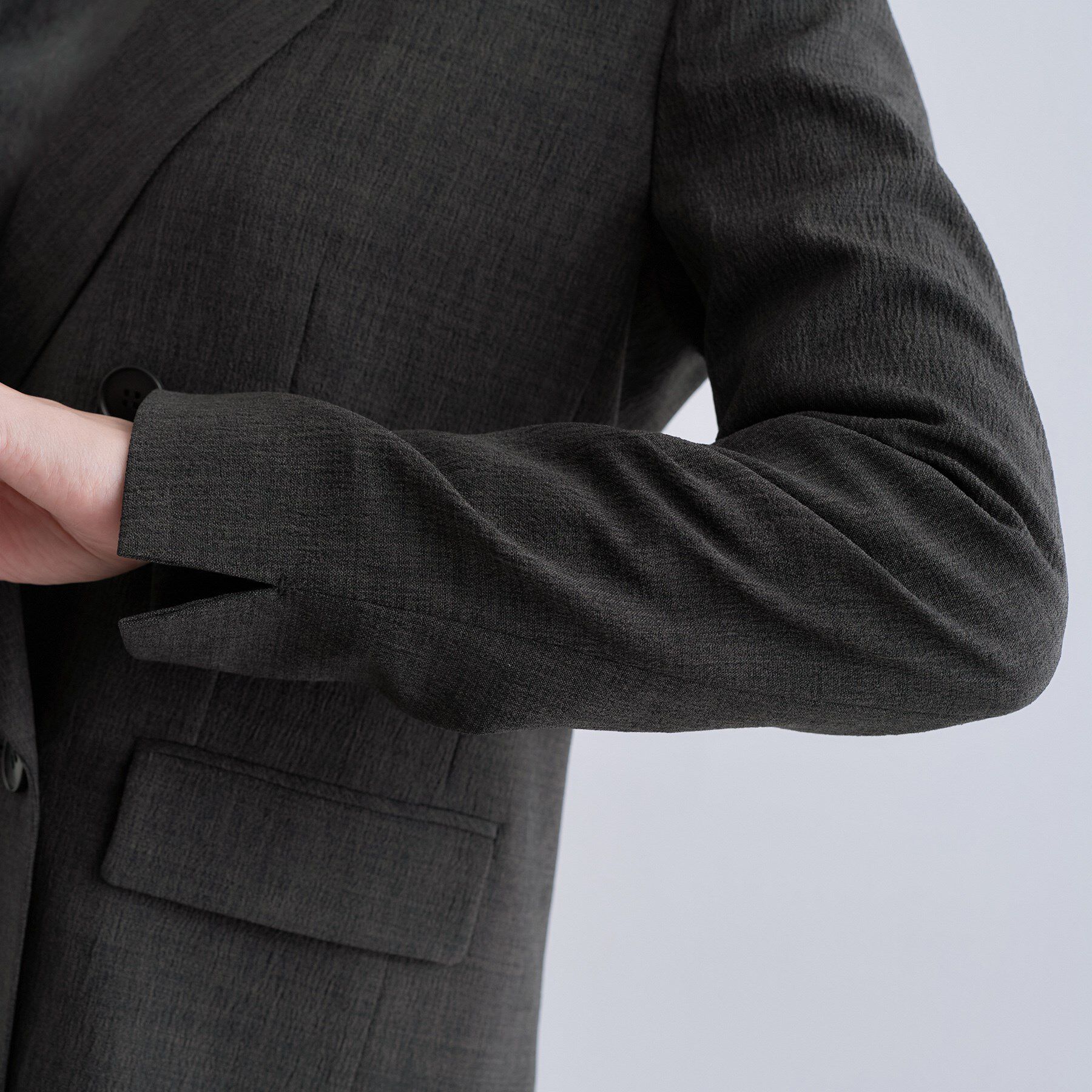 INDIVI「【洗える／セットアップ可能】凹凸ストレッチ素材ダブルジャケット」|テーラードジャケット|