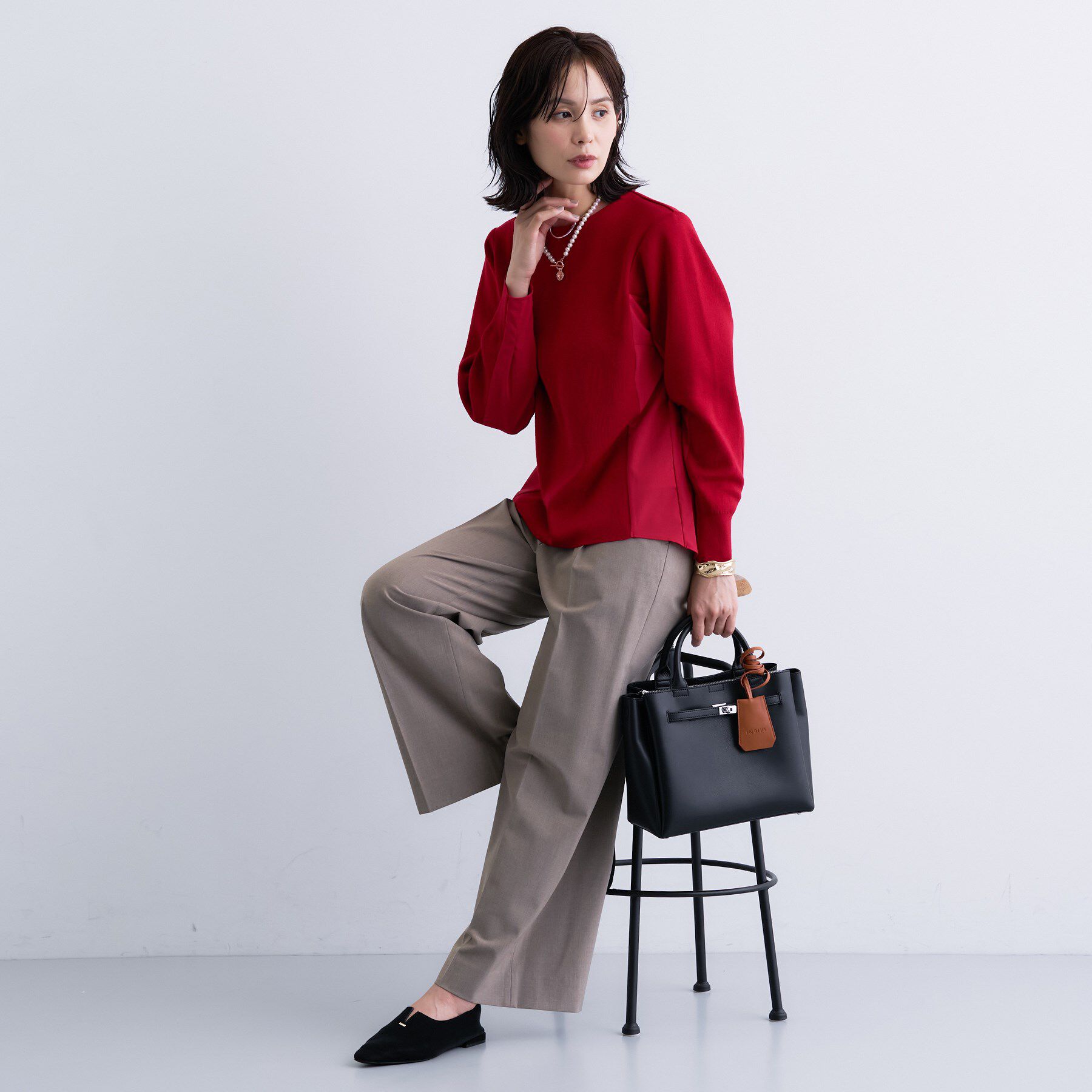 INDIVI「【洗える／選べる8色】トーンアップニット」|ニット・セーター|