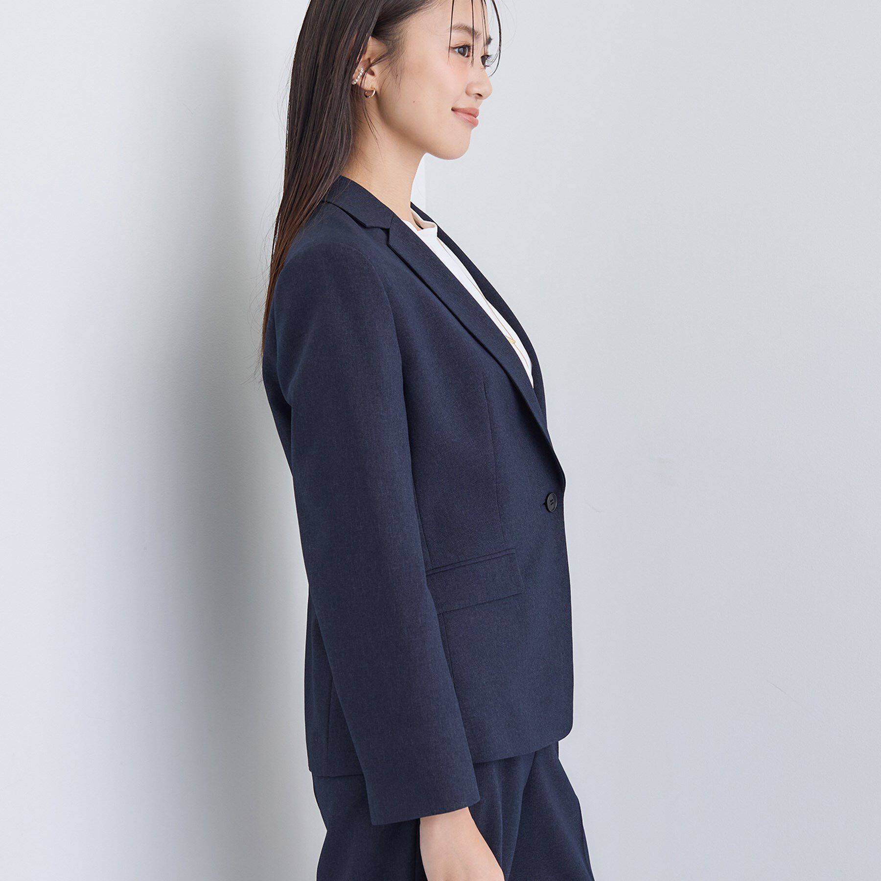 INDIVI「【洗える／通勤／スーツ】メランジストレッチ テーラージャケット」|スーツ|