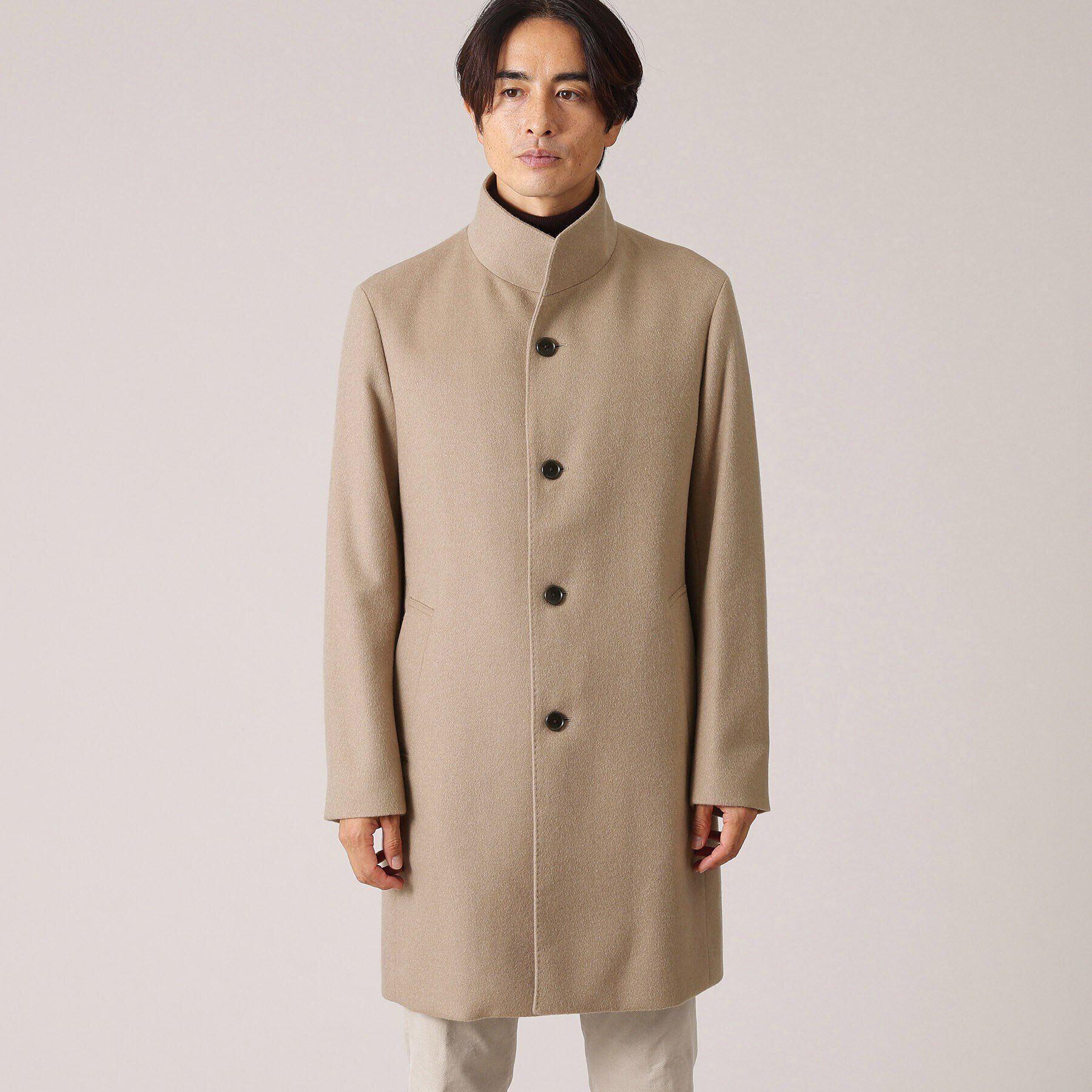 TAKEO KIKUCHI「【ウールカシミヤブレンド】ビーバー調 スタンドカラー コート」|その他|