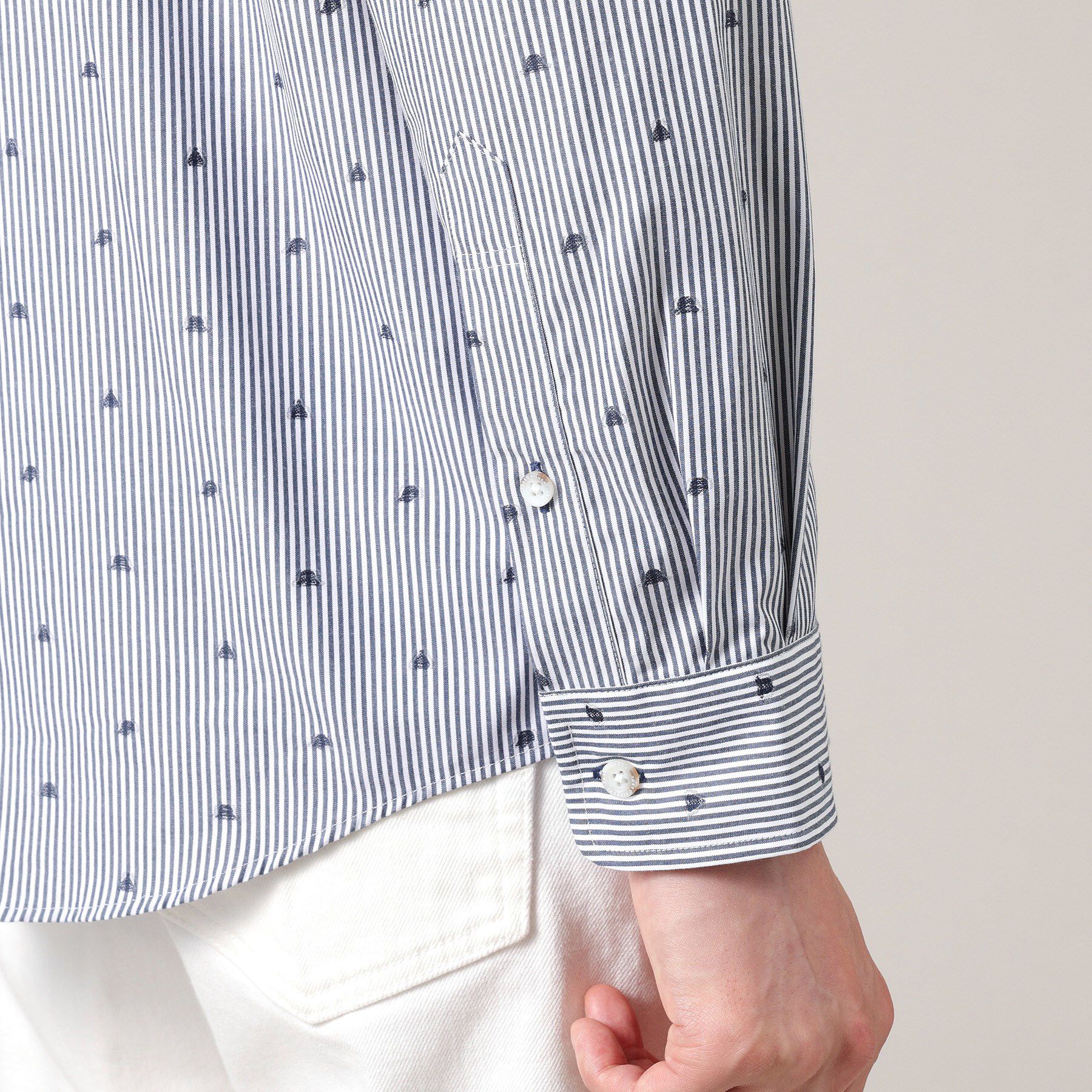 TAKEO KIKUCHI「ハットモチーフ ジャカード ストライプ シャツ」|シャツ・ブラウス|