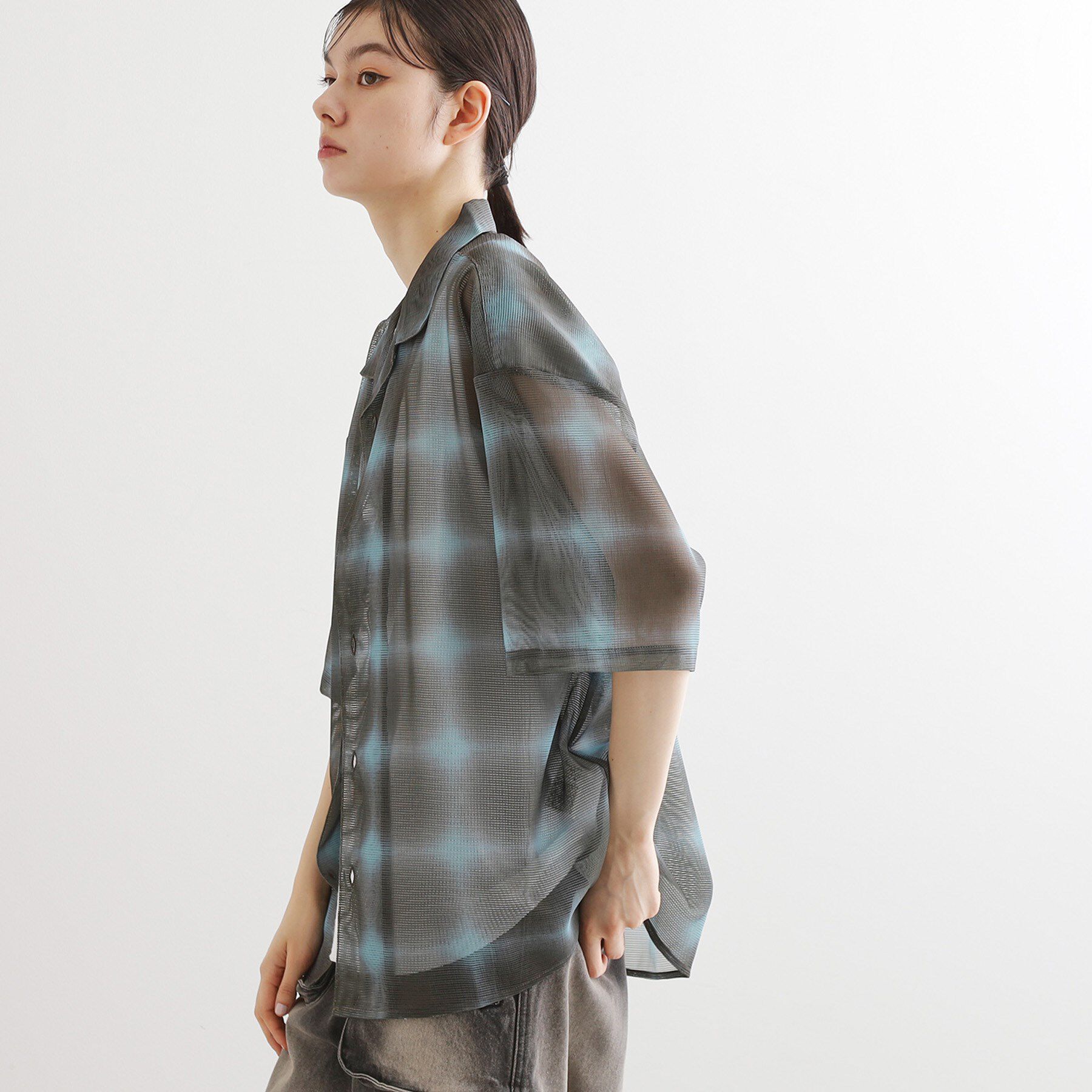 tk.TAKEO KIKUCHI「メッシュオンブレ―チェックシャツ」|シャツ・ブラウス|