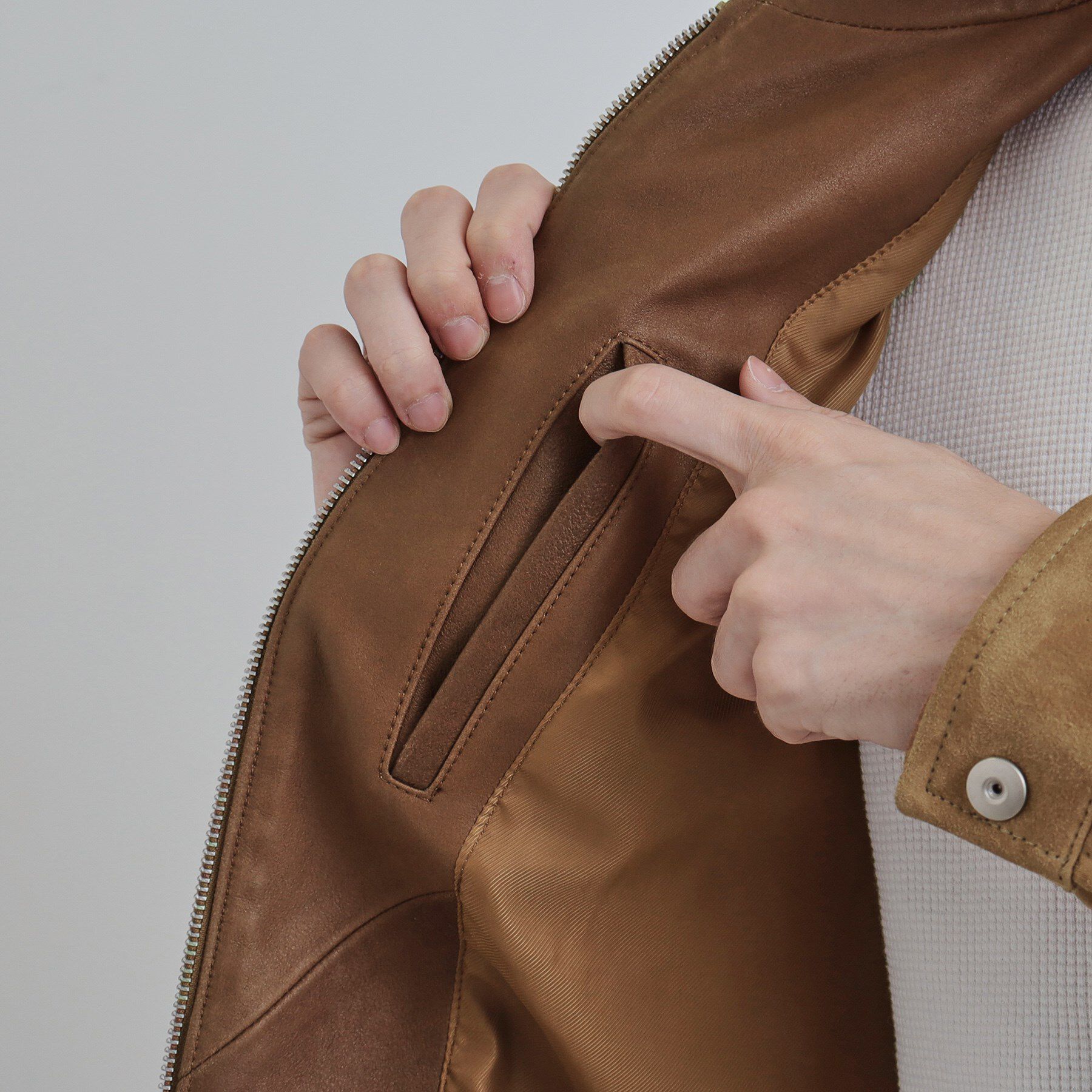 tk.TAKEO KIKUCHI「【本革】レザースポーツジャケット」|ブルゾン・スタジャン|