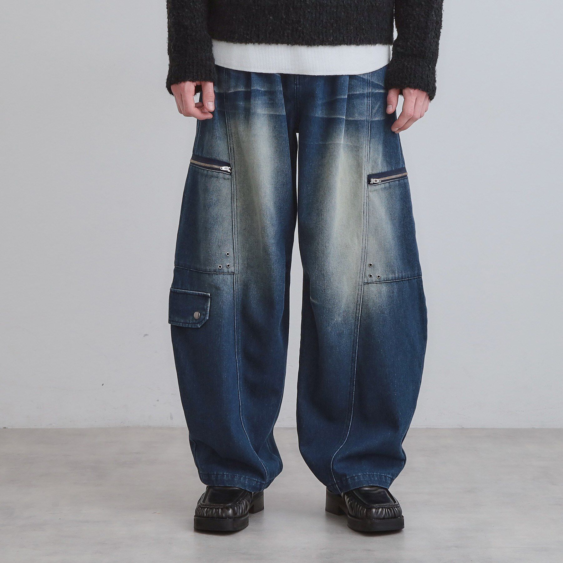 tk.TAKEO KIKUCHI「ヴィンテージライクデニムカーゴパンツ」|その他|ブルー(093)