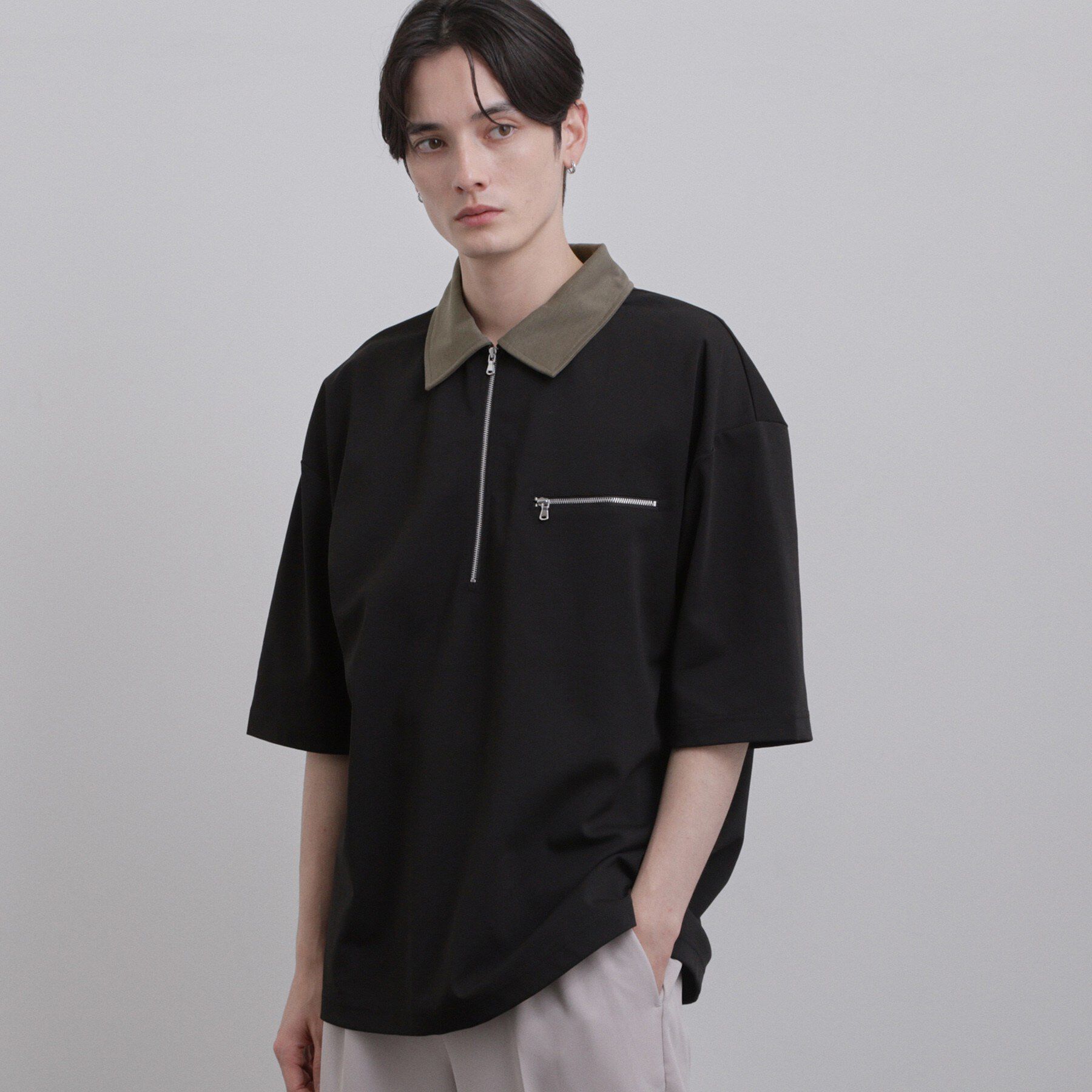 tk.TAKEO KIKUCHI「配色ハーフジップカットソー」|Tシャツ・カットソー|