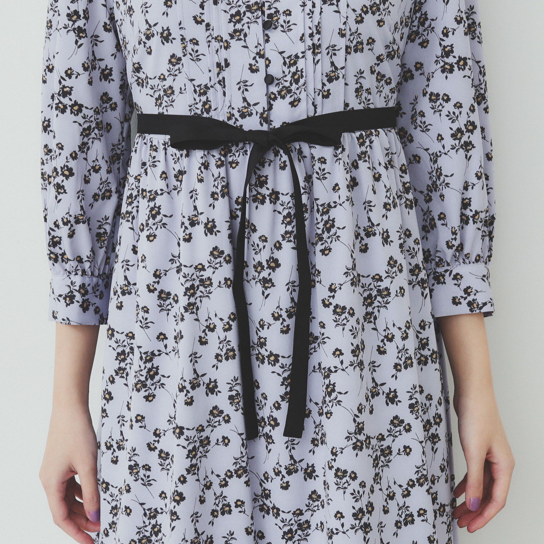 index「ミニフラワープリント バイカラーワンピース【洗濯機洗い可/イージーアイロン/防シワ】」|ワンピース|