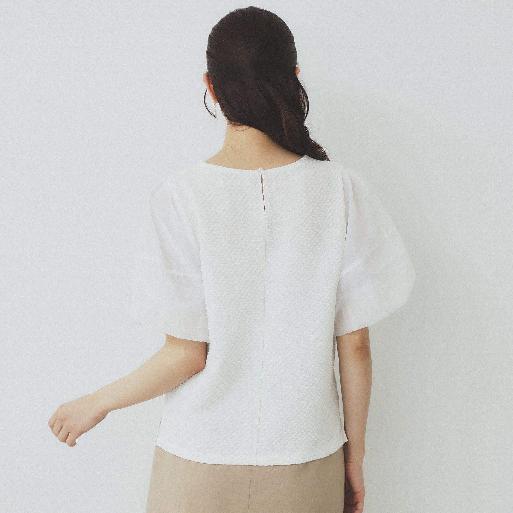 index「シアーバルーンスリーブトップス【洗濯機洗い可】」|Tシャツ・カットソー|