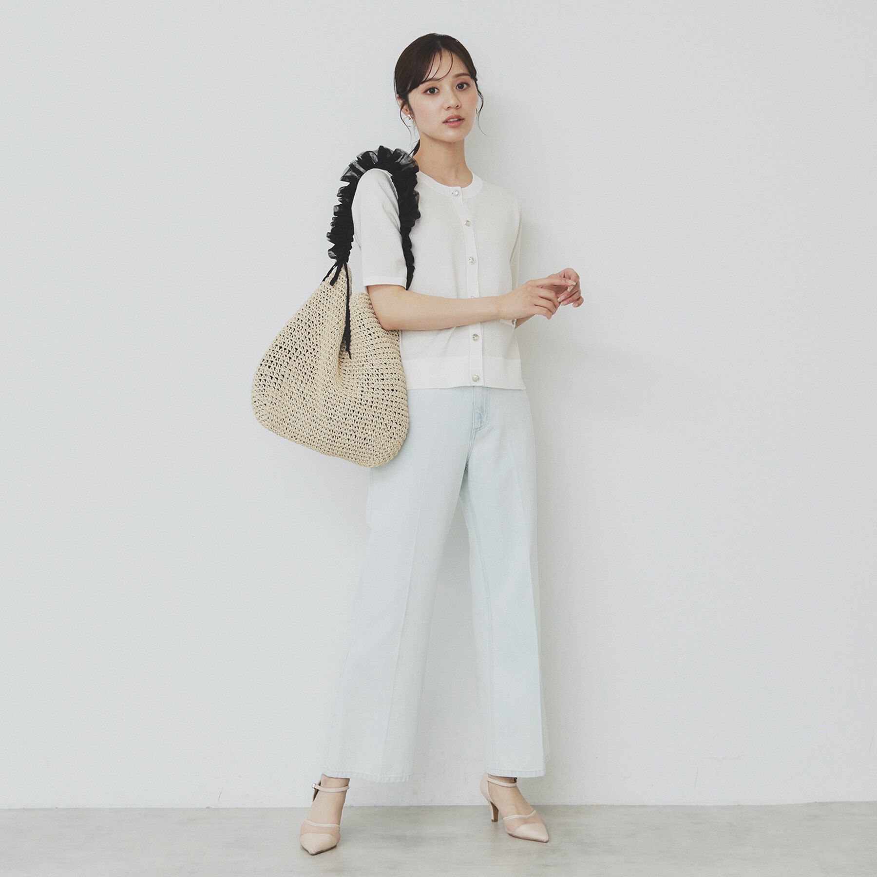 index「ラメバイカラー半袖カーディガン【洗濯機洗い可】」|カーディガン|