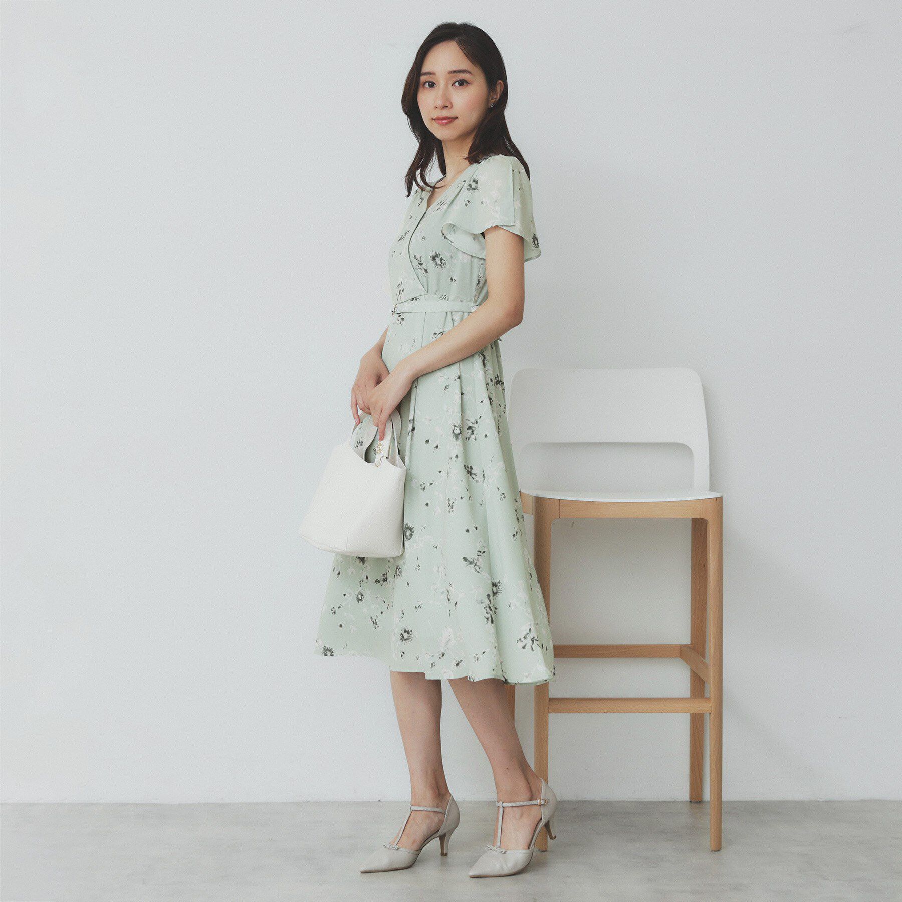 index「カシュクールフラワーワンピース【洗濯機洗い可】」|ワンピース|