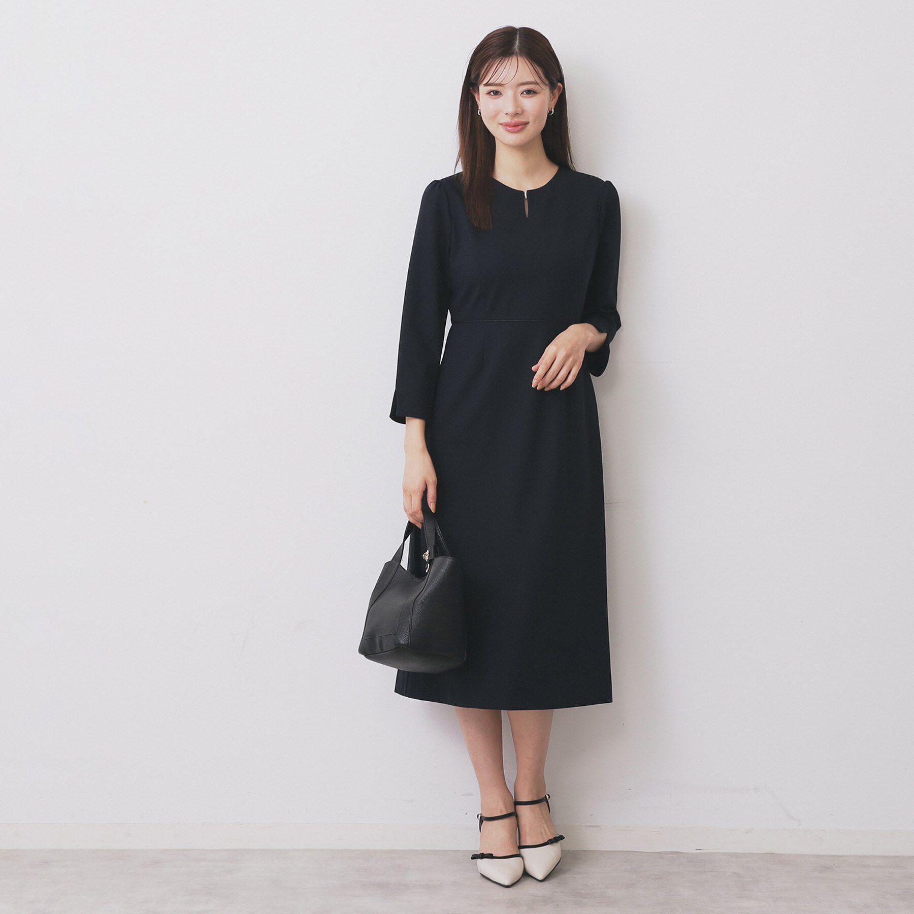 index「ストレッチキーネックワンピース【洗濯機OK/イージーアイロン】」|ワンピース|