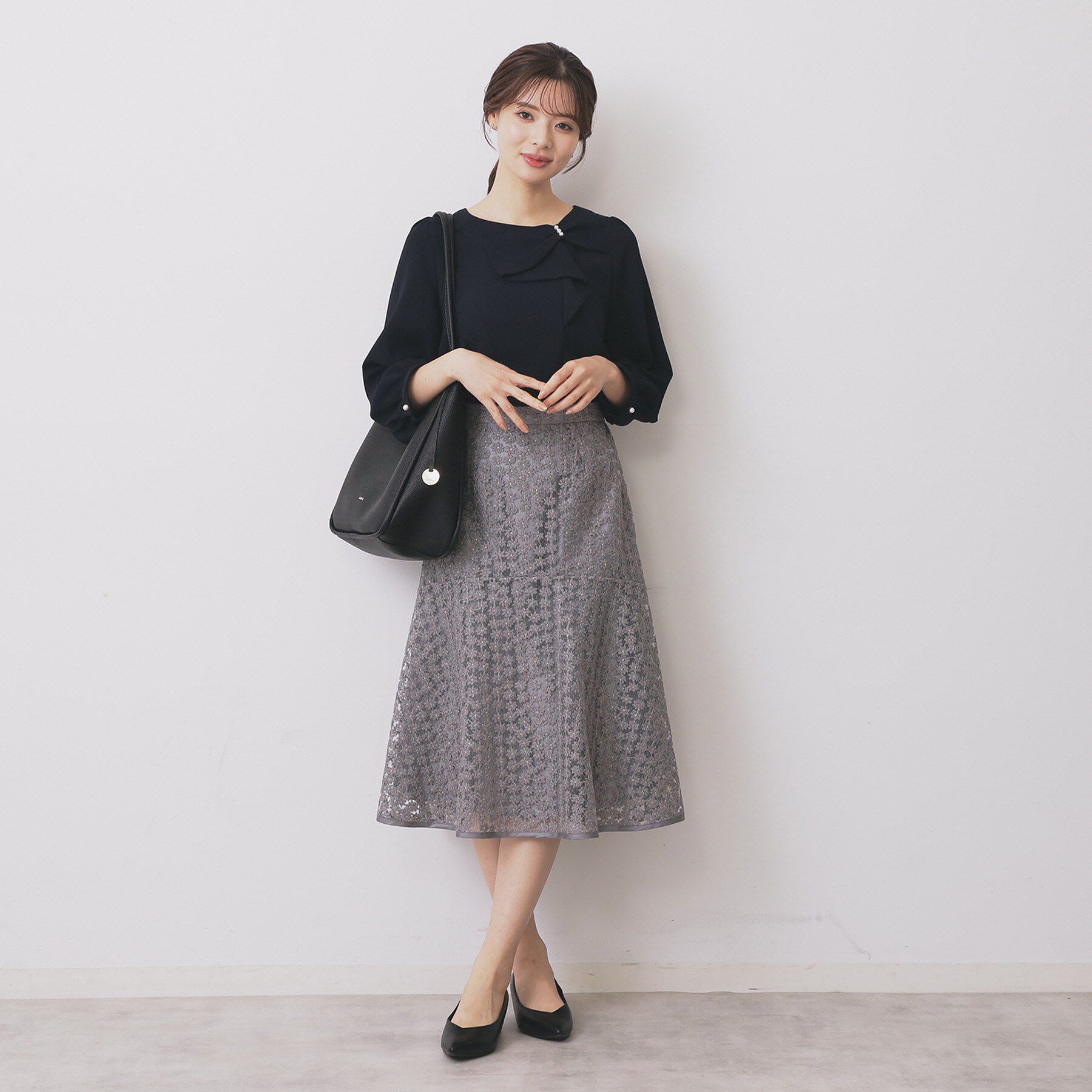 index「パール調リボンブラウス【洗濯機洗い可/イージーアイロン】」|シャツ・ブラウス|