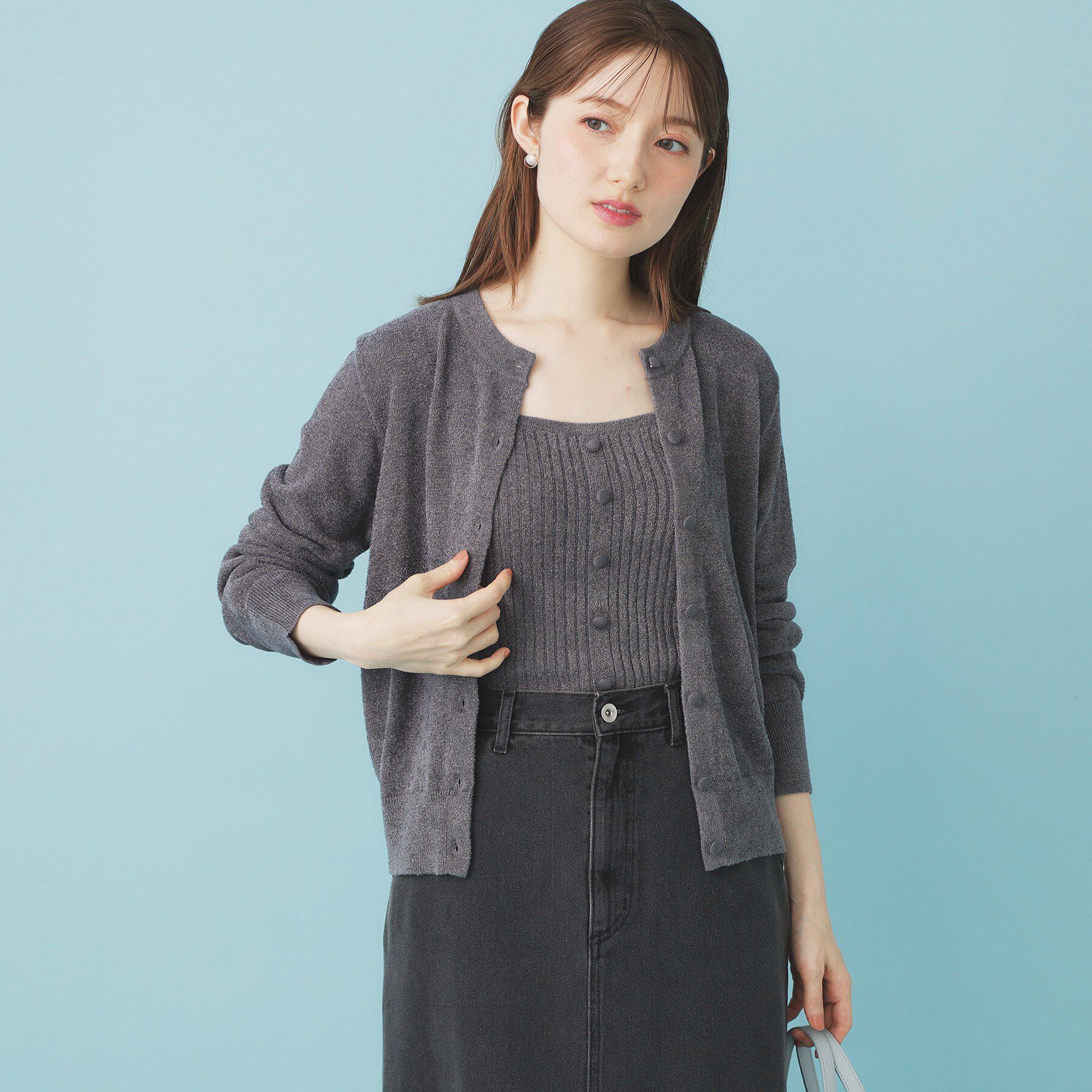 index「ミニモールラメビスチェキャミ/アンサンブル対応【洗濯機OK】」|ニット・セーター|