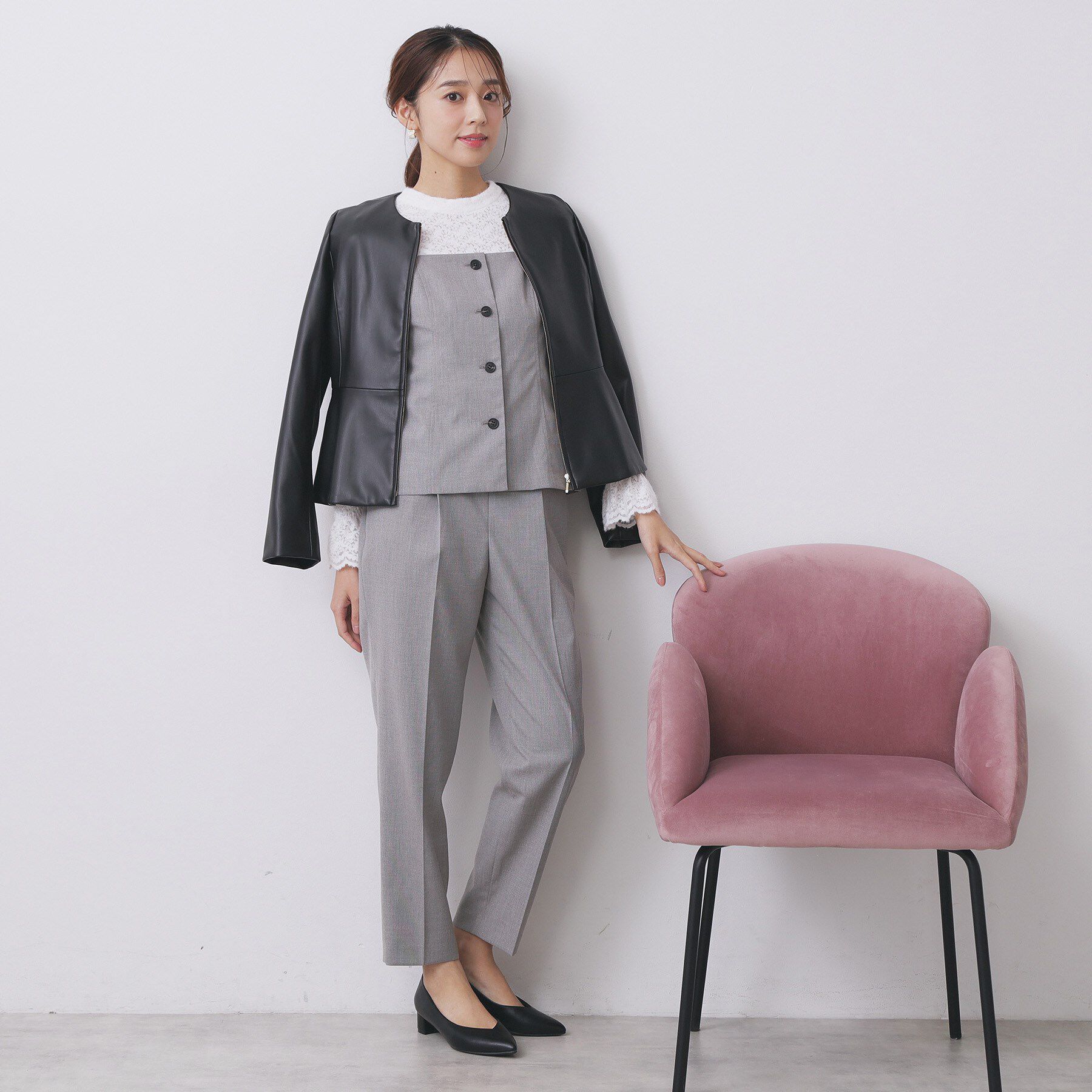 index「ウールライクストレッチキャミビスチェ/セットアップ対応【洗濯機OK】」|キャミソール|