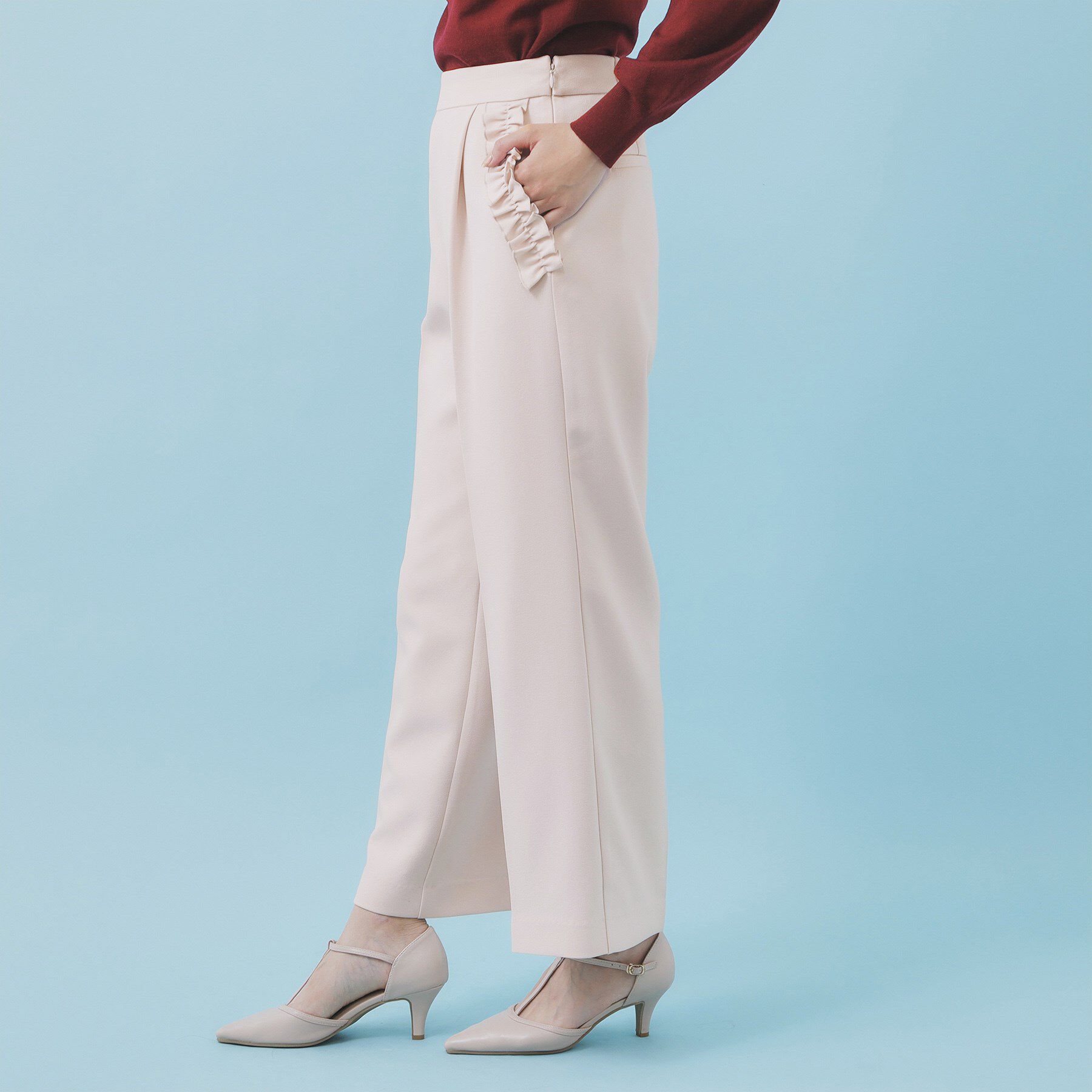 index「フリルポケットストレートパンツ【洗濯機OK/防シワ】」|その他|