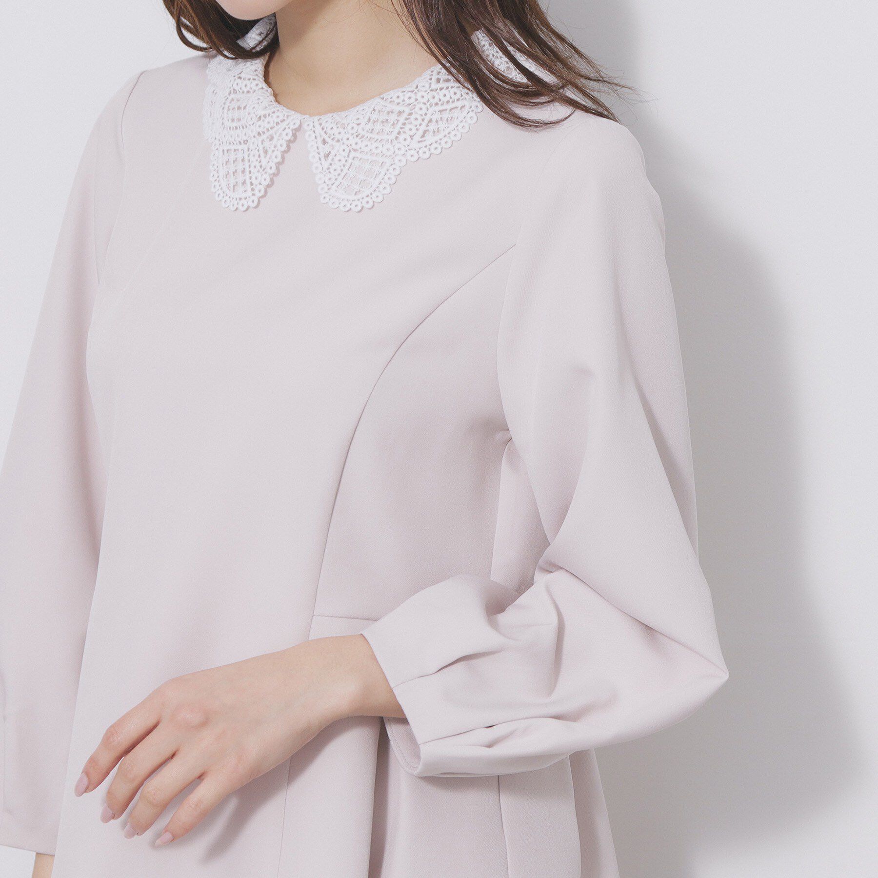 index「レース衿ペプラムブラウス【洗濯機OK/ストレッチ】」|シャツ・ブラウス|