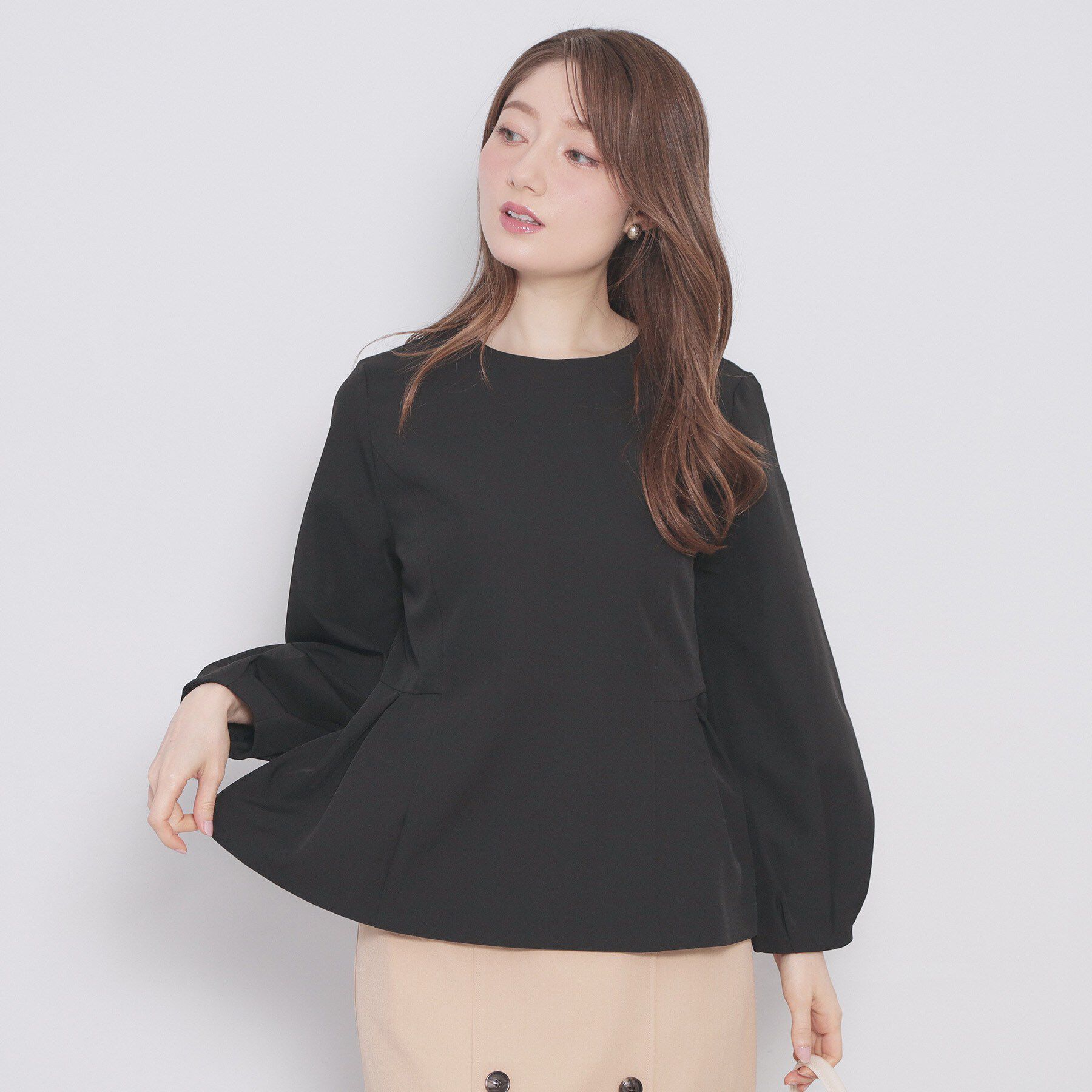 index「レース衿ペプラムブラウス【洗濯機OK/ストレッチ】」|シャツ・ブラウス|